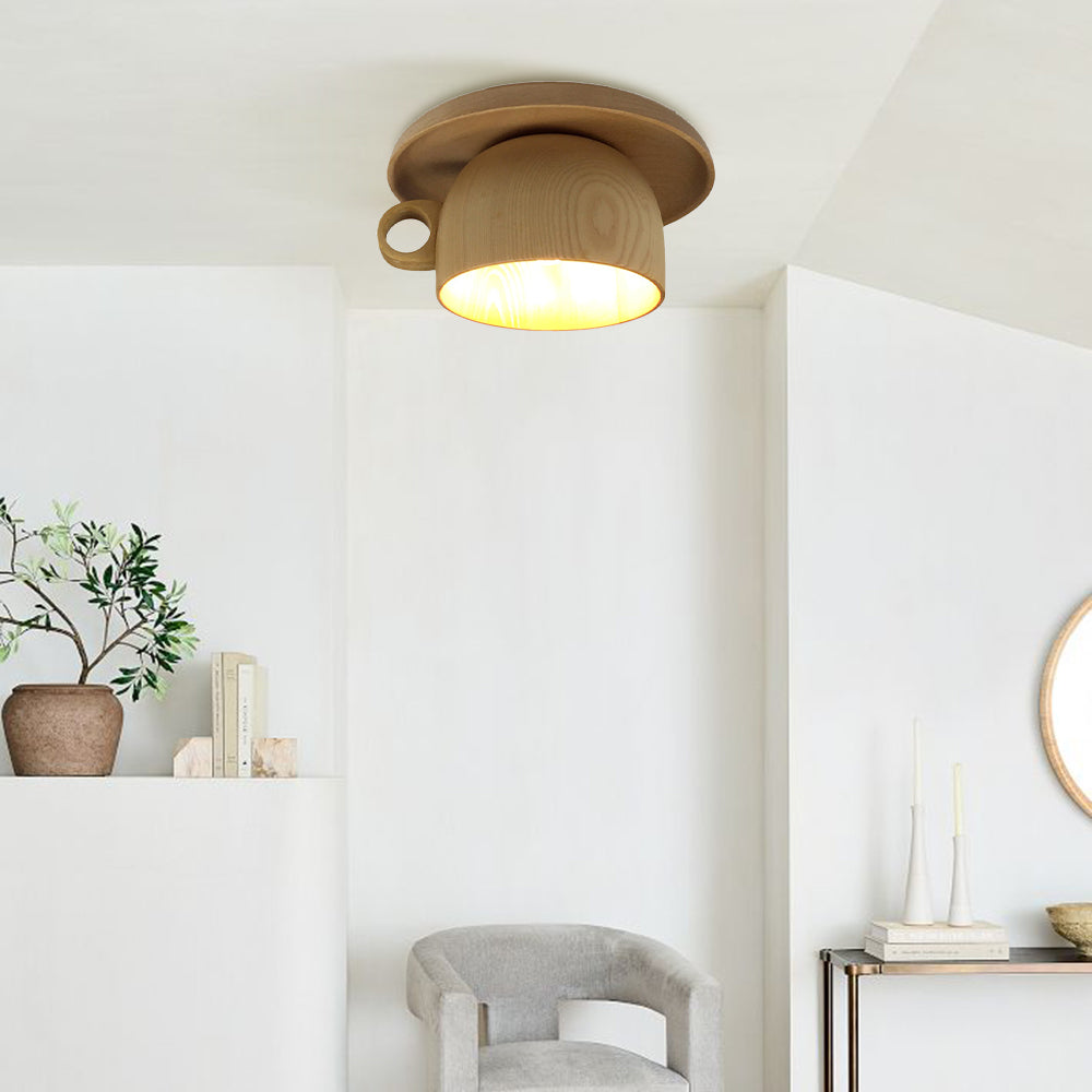 Arisha Moderno Legno Tazza Plafoniere Camera da Letto