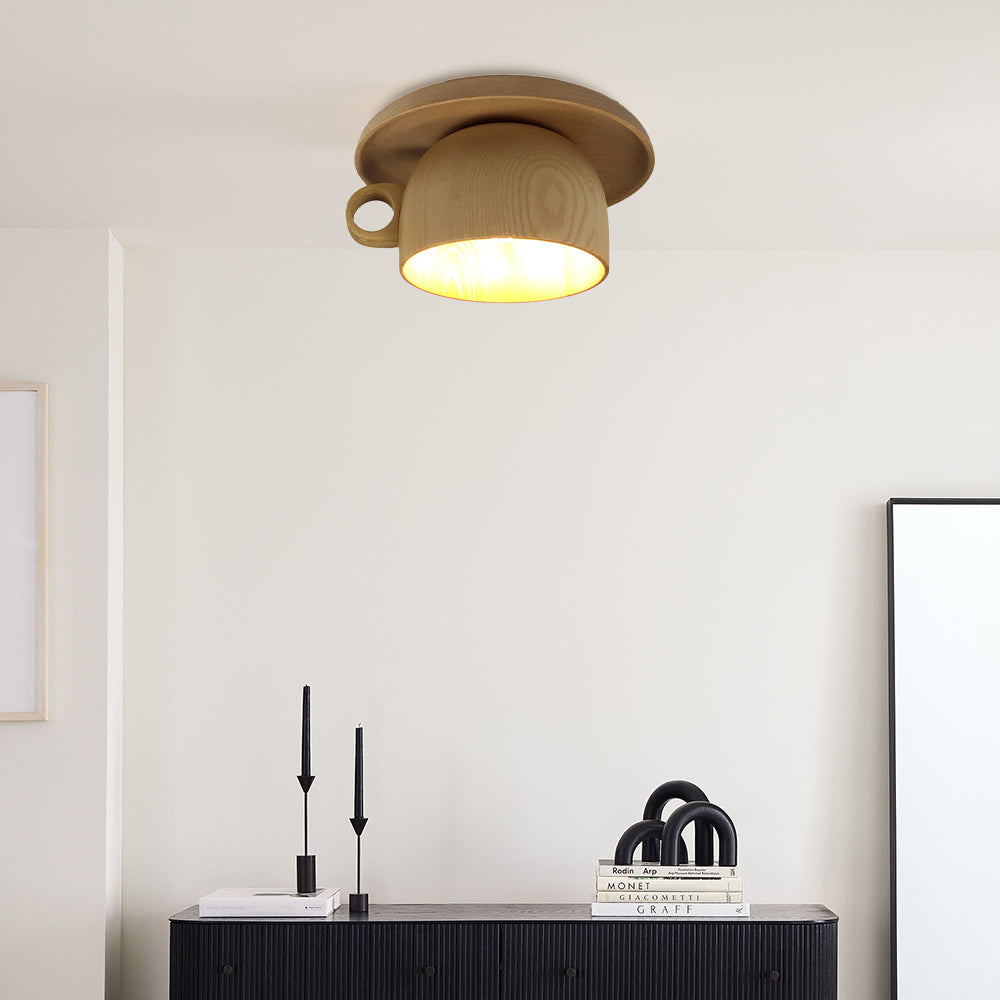 Arisha Moderno Legno Tazza Plafoniere Camera da Letto
