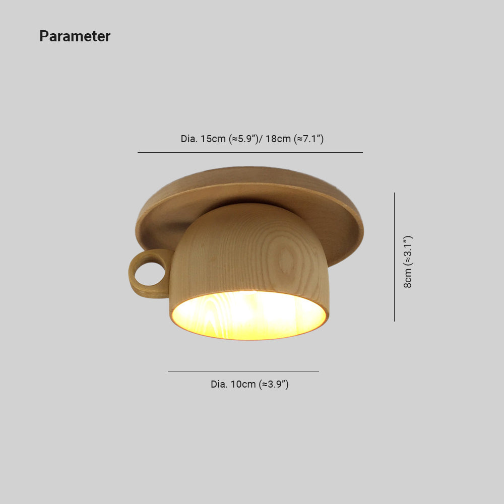 Arisha Moderno Legno Tazza Plafoniere Camera da Letto