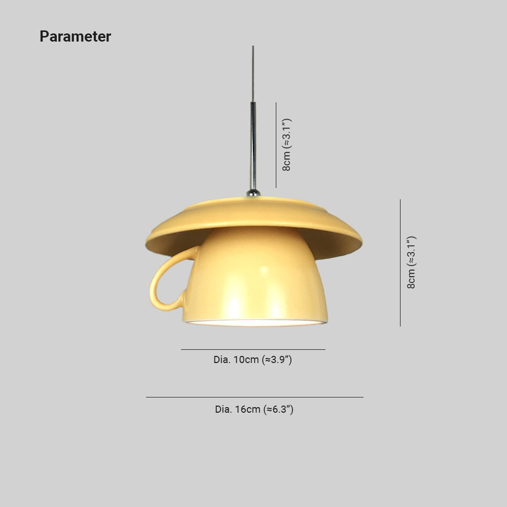 Valentina Pop Arte Tazza Ceramica LED Lampade a Sospensione Studio