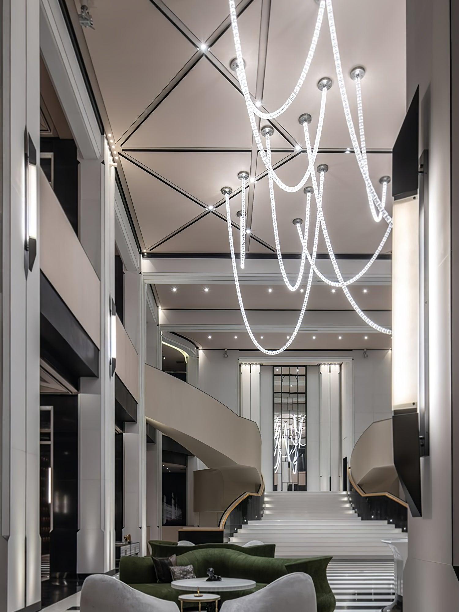 Cascade Modern Acrylic Chandelier - Blowlighting