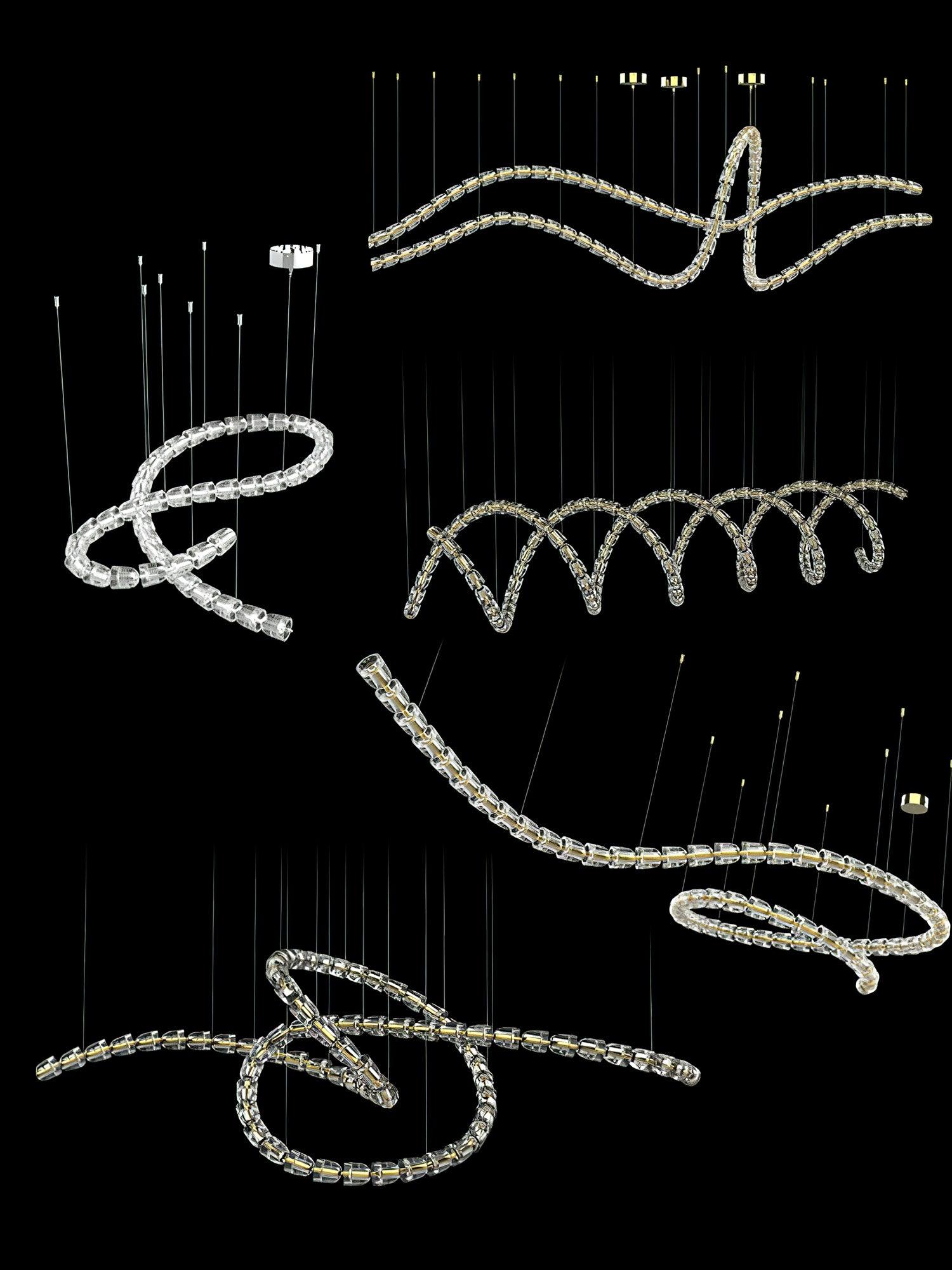 Luminara Crystal Cascade Chandelier - Blowlighting