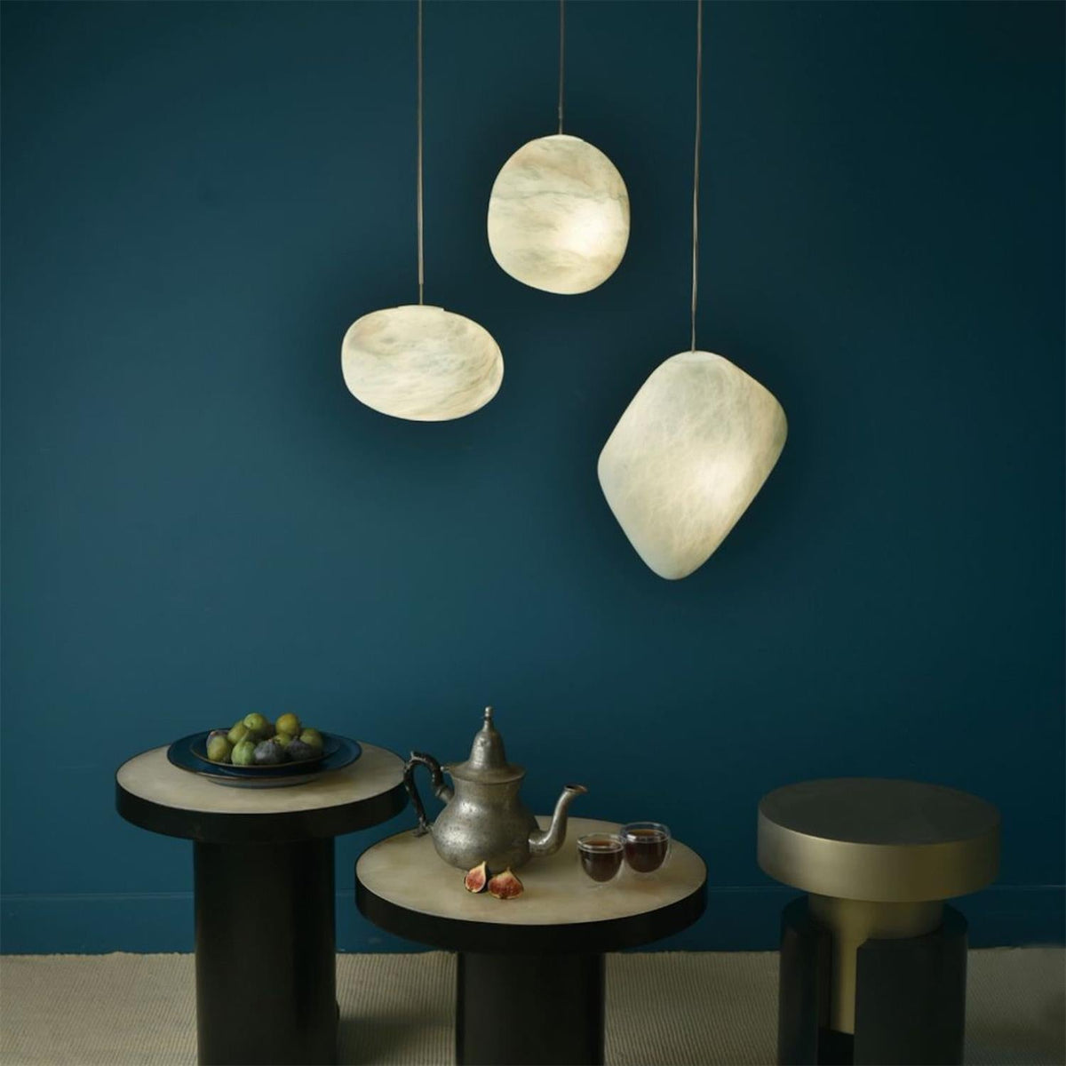 Codoriel Modern Minimalist Brass Alabaster Pendant Light - Lamp Copper