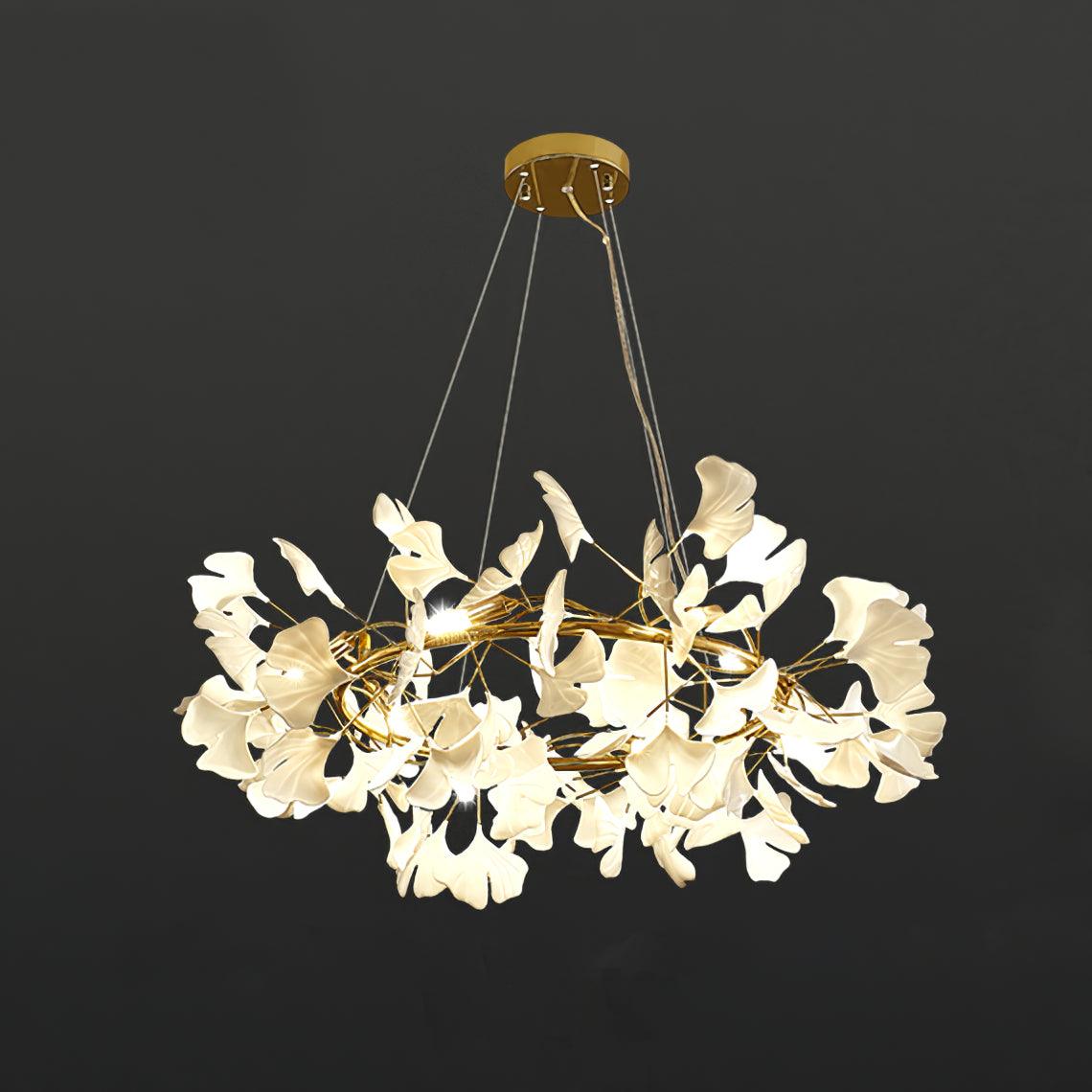 Olivia EarthenGlo Lampadario Art Deco bianco da cucina moderna, Metallo e Ceramica