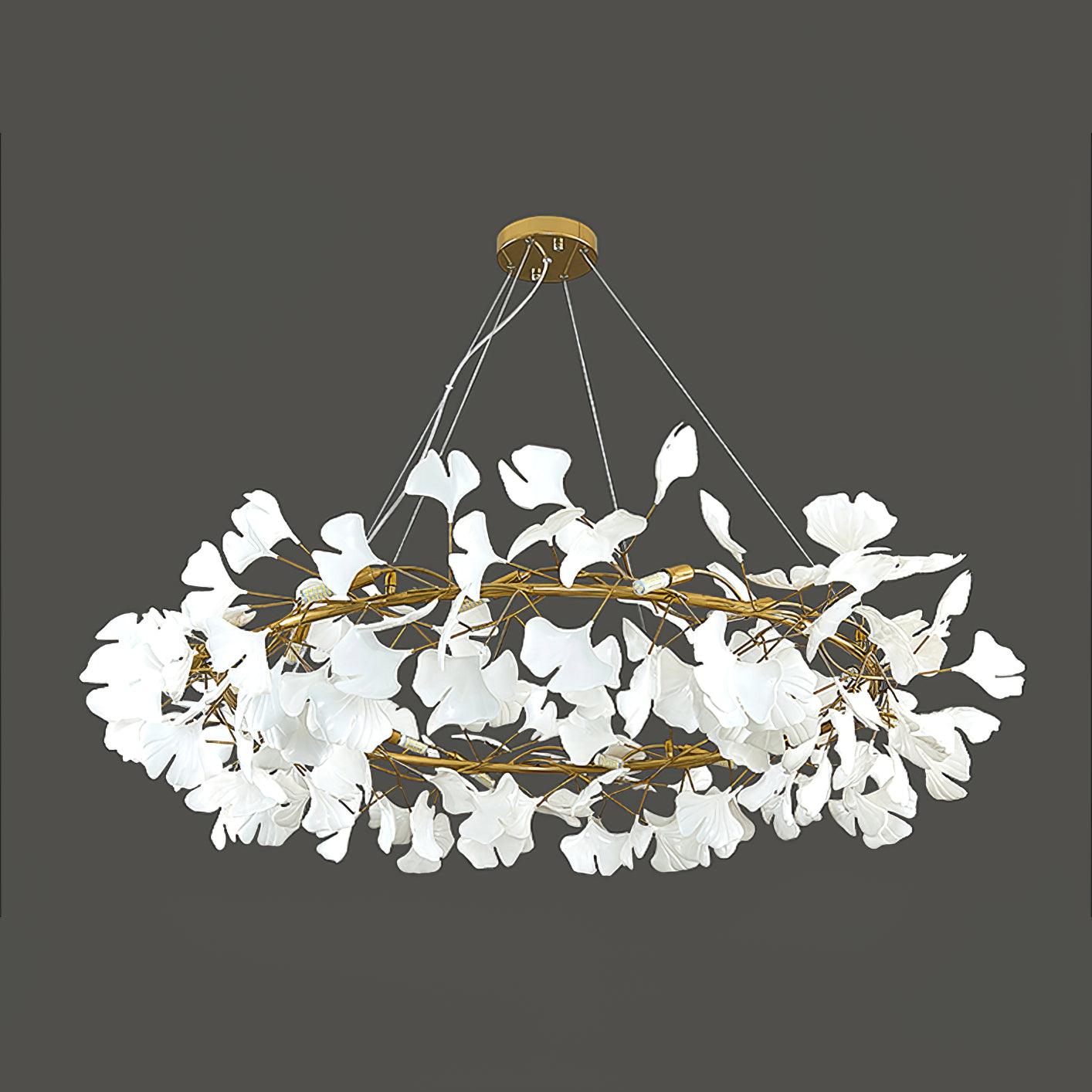 Olivia EarthenGlo Lampadario Art Deco bianco da cucina moderna, Metallo e Ceramica