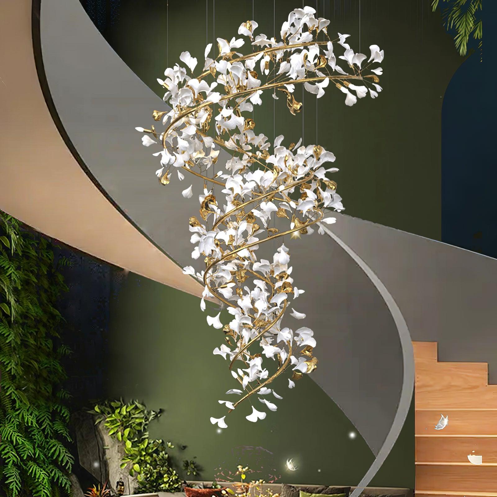 Olivia Design Bellissimo LED Lampade a Sospensione Spirale Ginkgo Biloba Metallo Ceramico Soggiorno/Camera da Letto