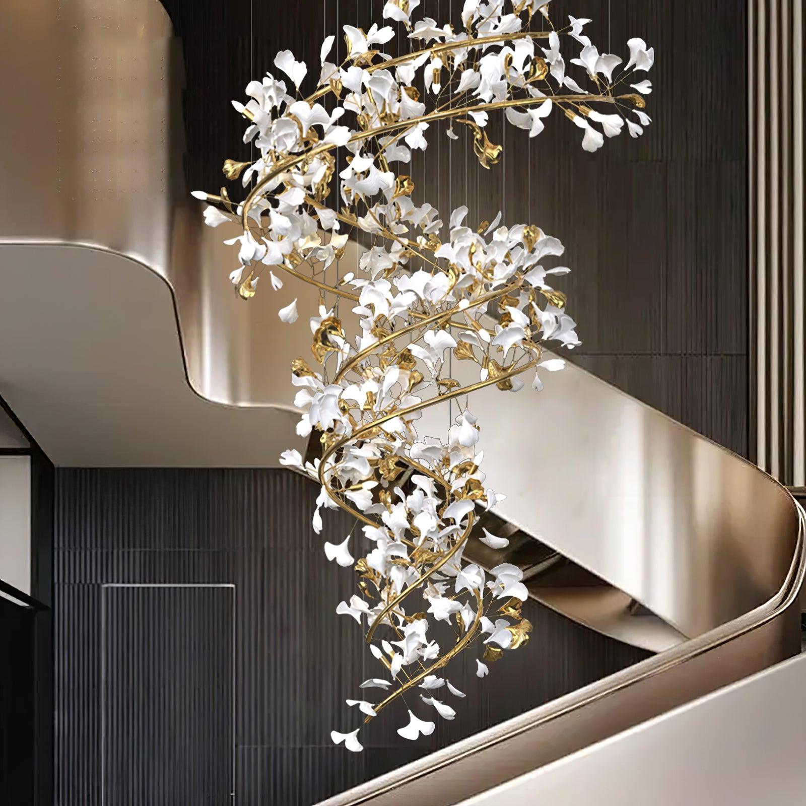 Olivia Design Bellissimo LED Lampade a Sospensione Spirale Ginkgo Biloba Metallo Ceramico Soggiorno/Camera da Letto