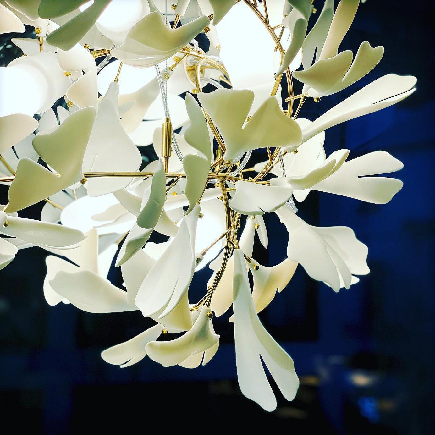 Olivia Design Bellissimo LED Lampade a Sospensione Irregolare Ginkgo Biloba Metallo Ceramico Soggiorno