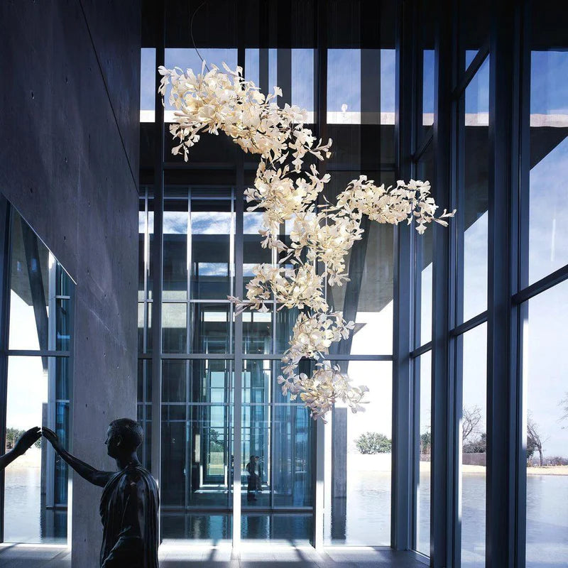 Olivia Design Bellissimo LED Lampade a Sospensione Irregolare Ginkgo Biloba Metallo Ceramico Soggiorno