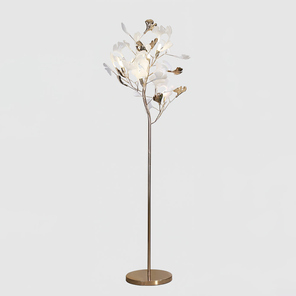 Olivia Lampada da Terra in Ceramica a Forma di Ginkgo