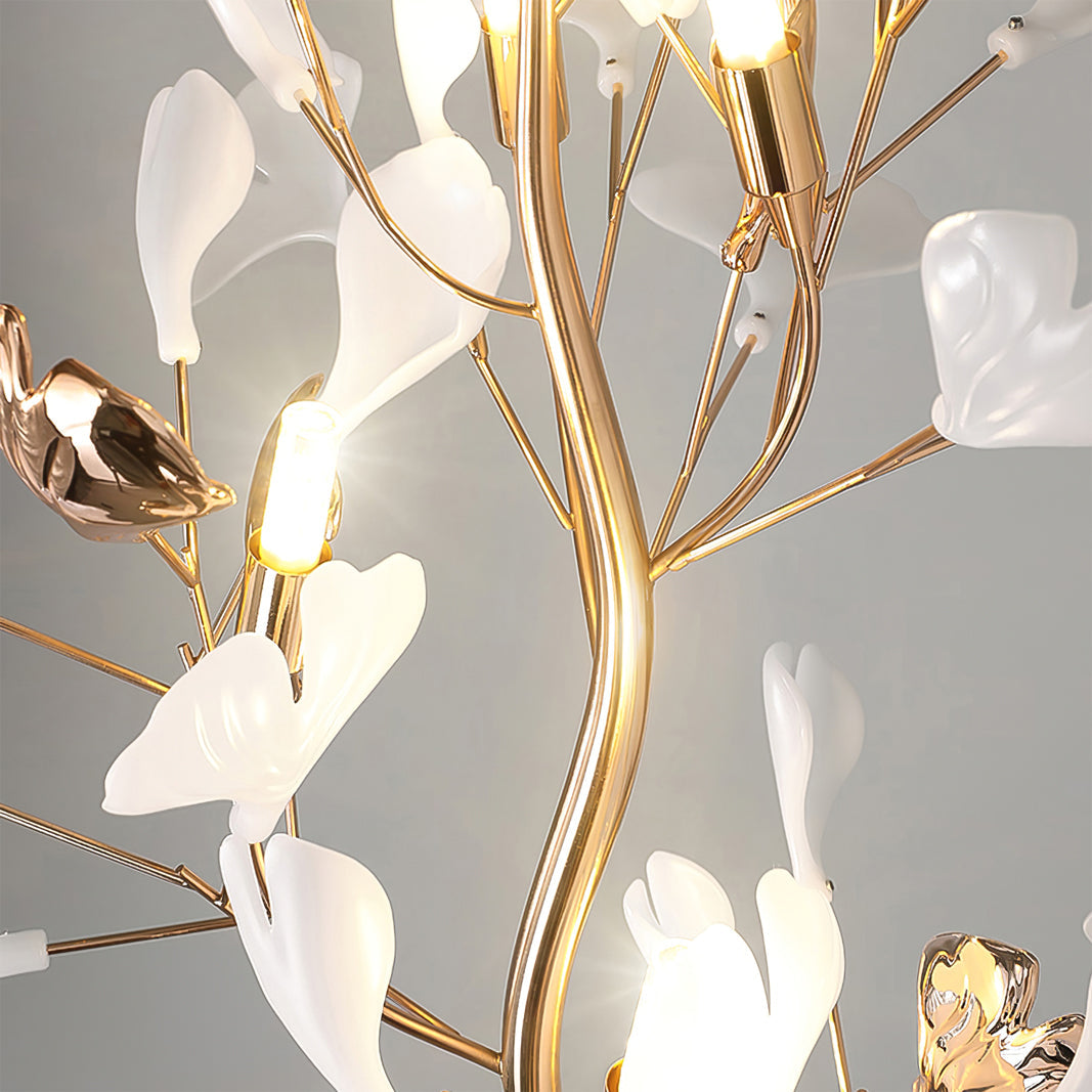 Olivia Lampada da Terra in Ceramica a Forma di Ginkgo