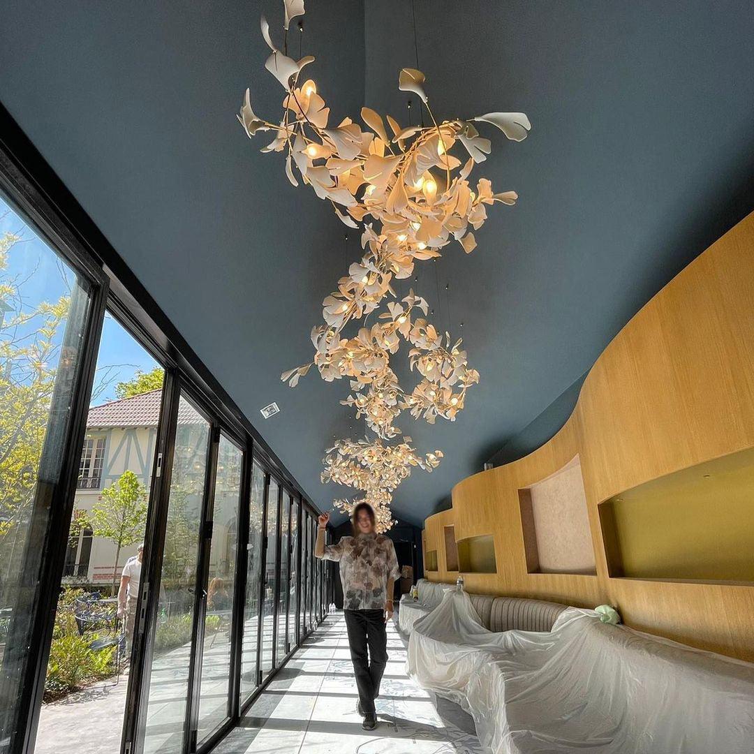 Alvenan Gingko Ceramic Combination Chandelier - Blowlighting