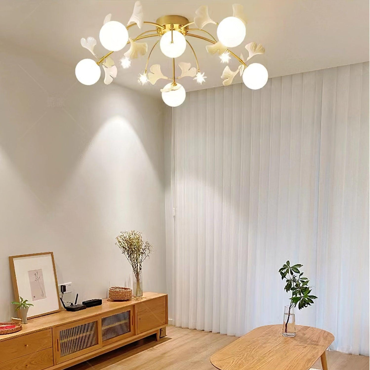 Olivia Metallo/Ceramica Bianoc/Oro Multi Globi Nordiche Plafoniere