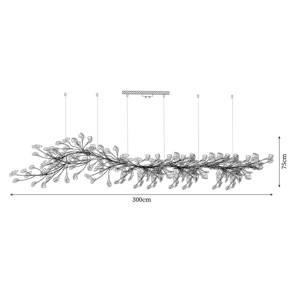 Chandelier Metal Frame Ceramic Gingko Leaf Shade White Gold Modern - Letslighting
