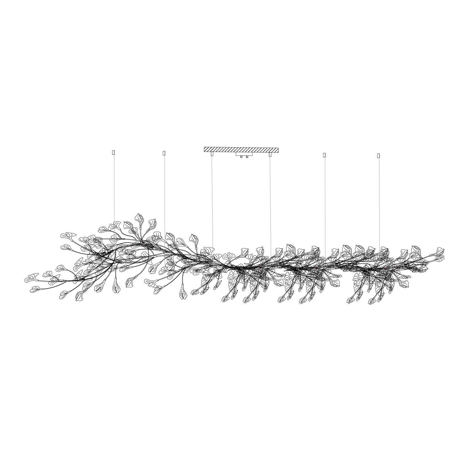 Chandelier Metal Frame Ceramic Gingko Leaf Shade White Gold Modern - Letslighting