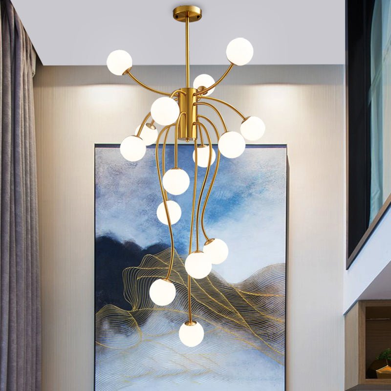 Astralyn Brass Globe Chandelier - Blowlighting