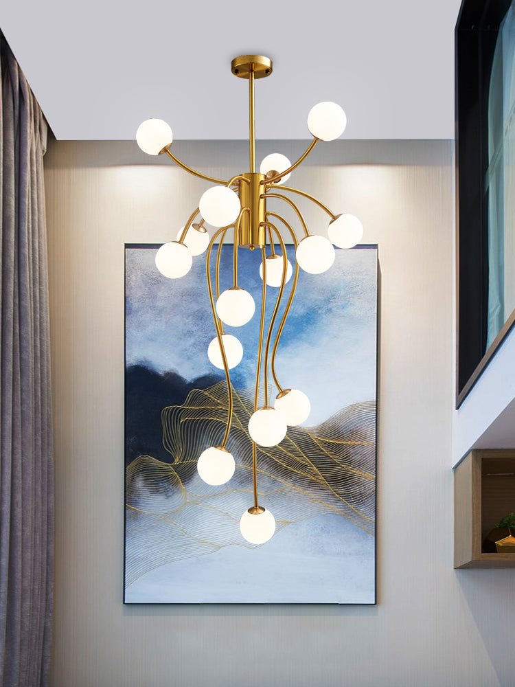 Astralyn Brass Globe Chandelier - Blowlighting