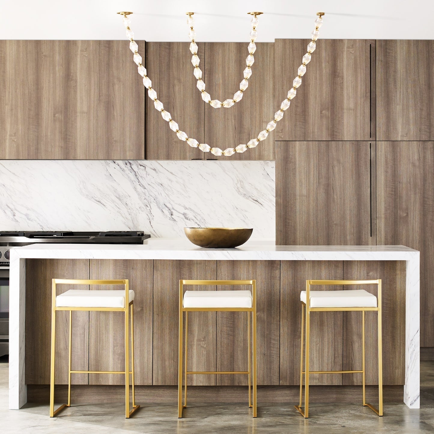 Pearlene Beaded Metal Chandelier - Blowlighting
