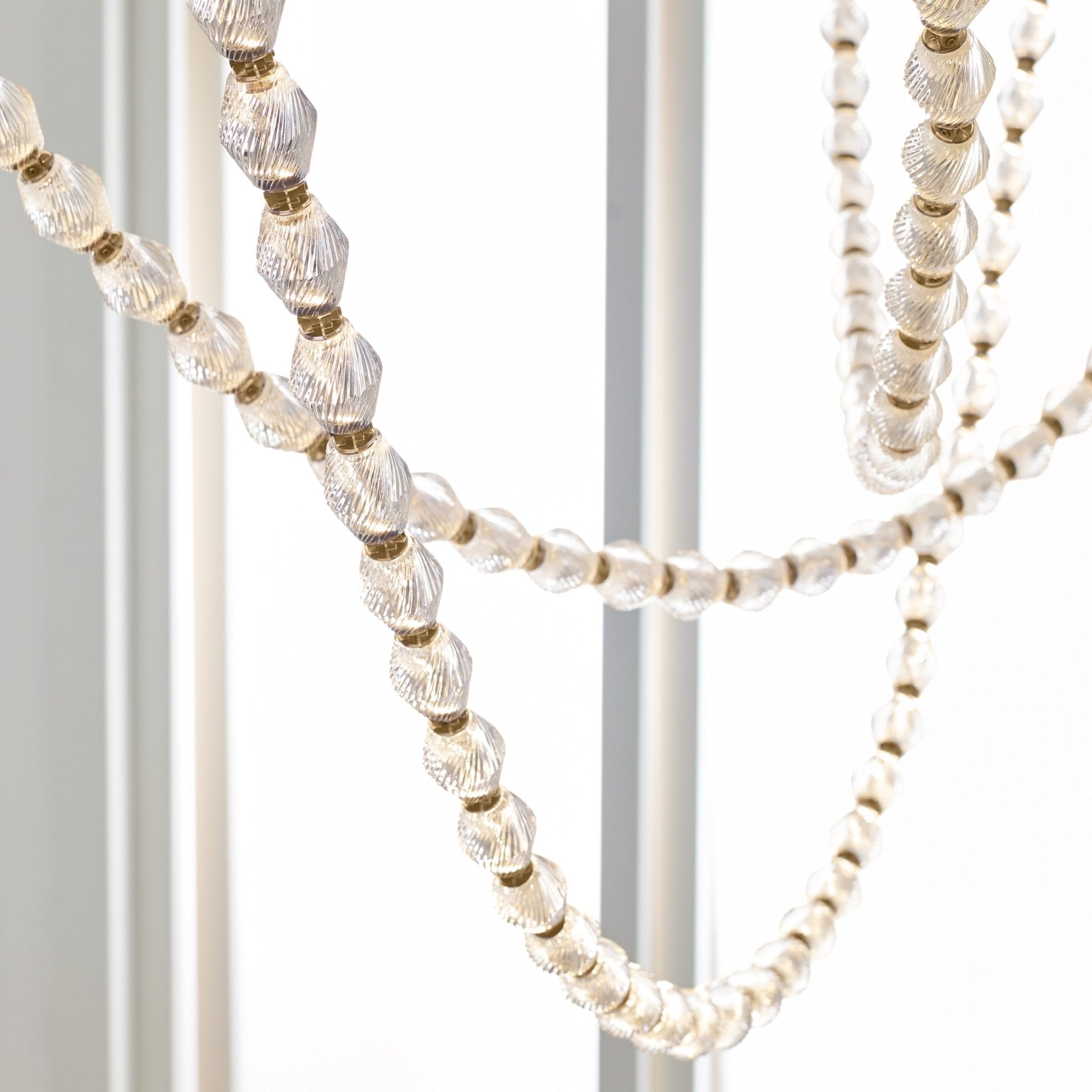 Pearlene Beaded Metal Chandelier - Blowlighting