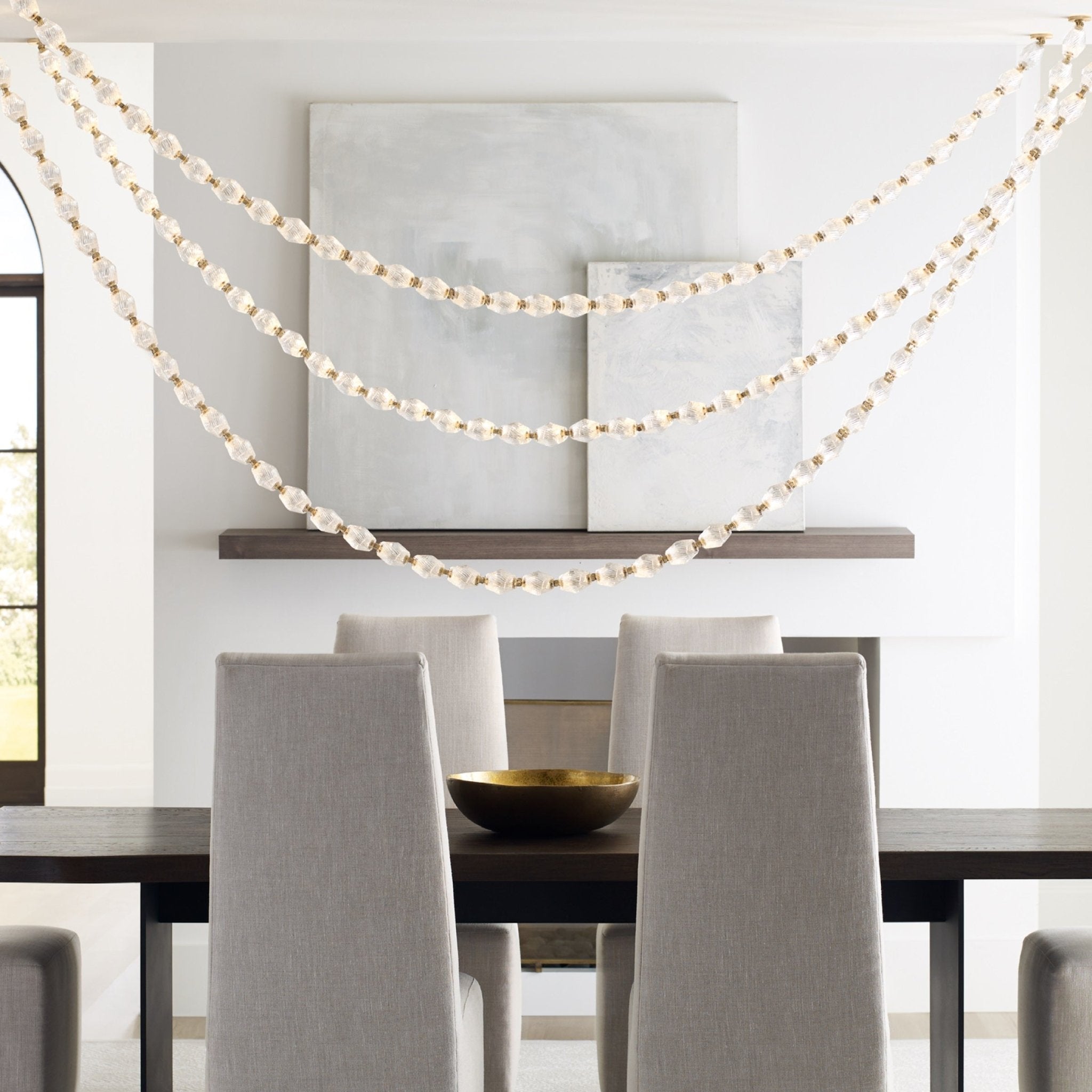 Pearlene Beaded Metal Chandelier - Blowlighting