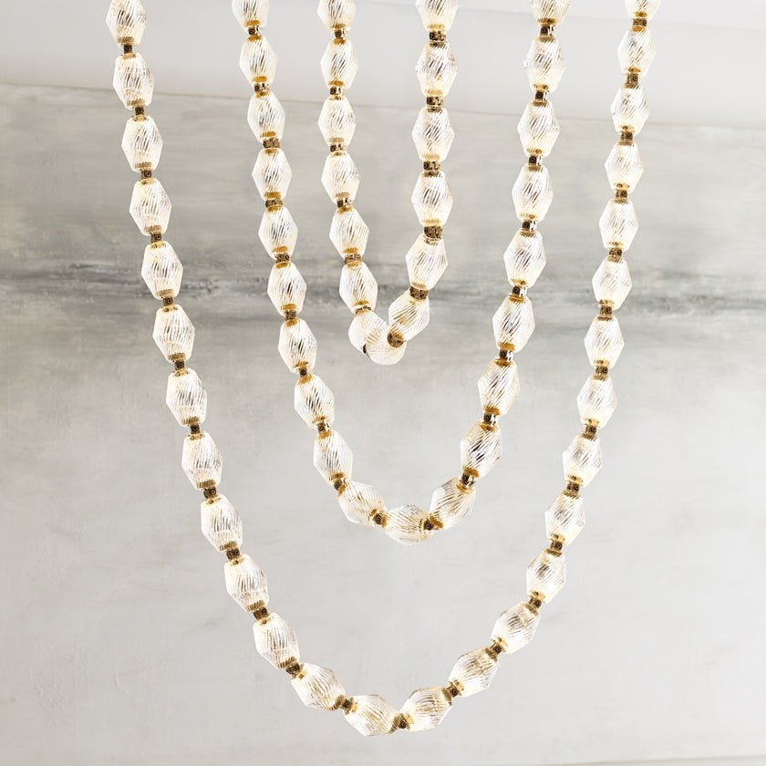 Pearlene Beaded Metal Chandelier - Blowlighting
