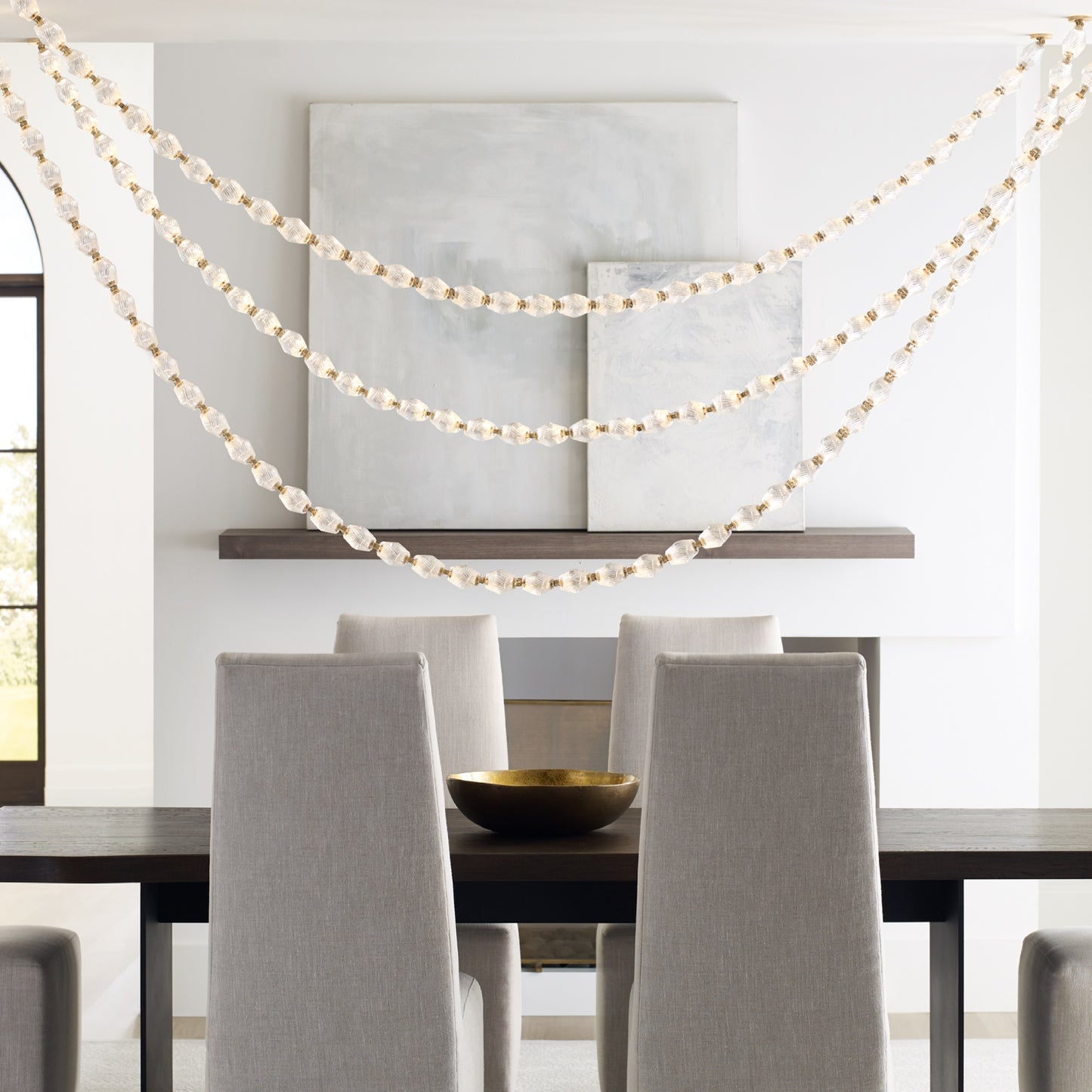 Pearlene Beaded Metal Chandelier - Blowlighting