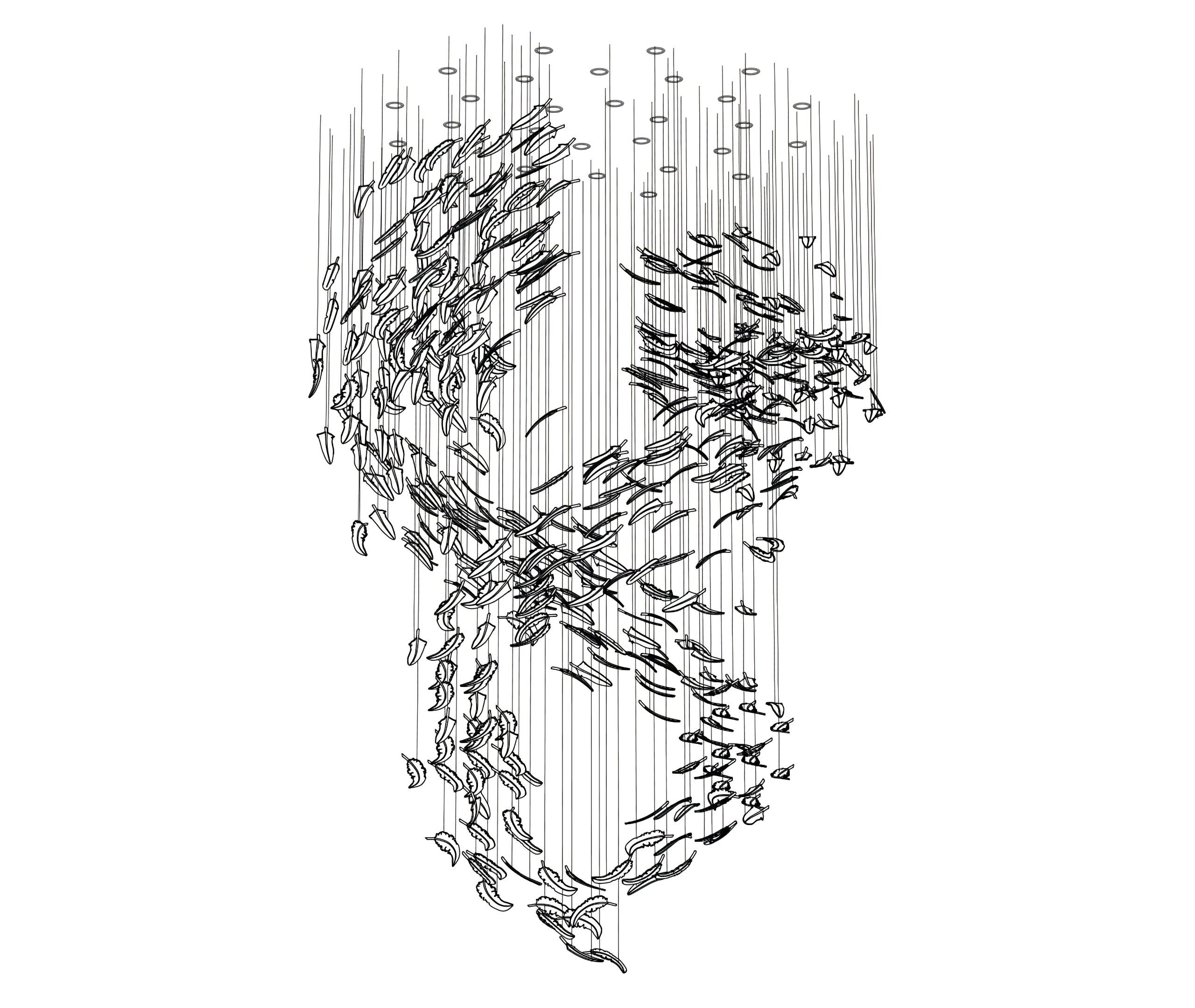 Aetherial Glass Leaf Chandelier - Blowlighting