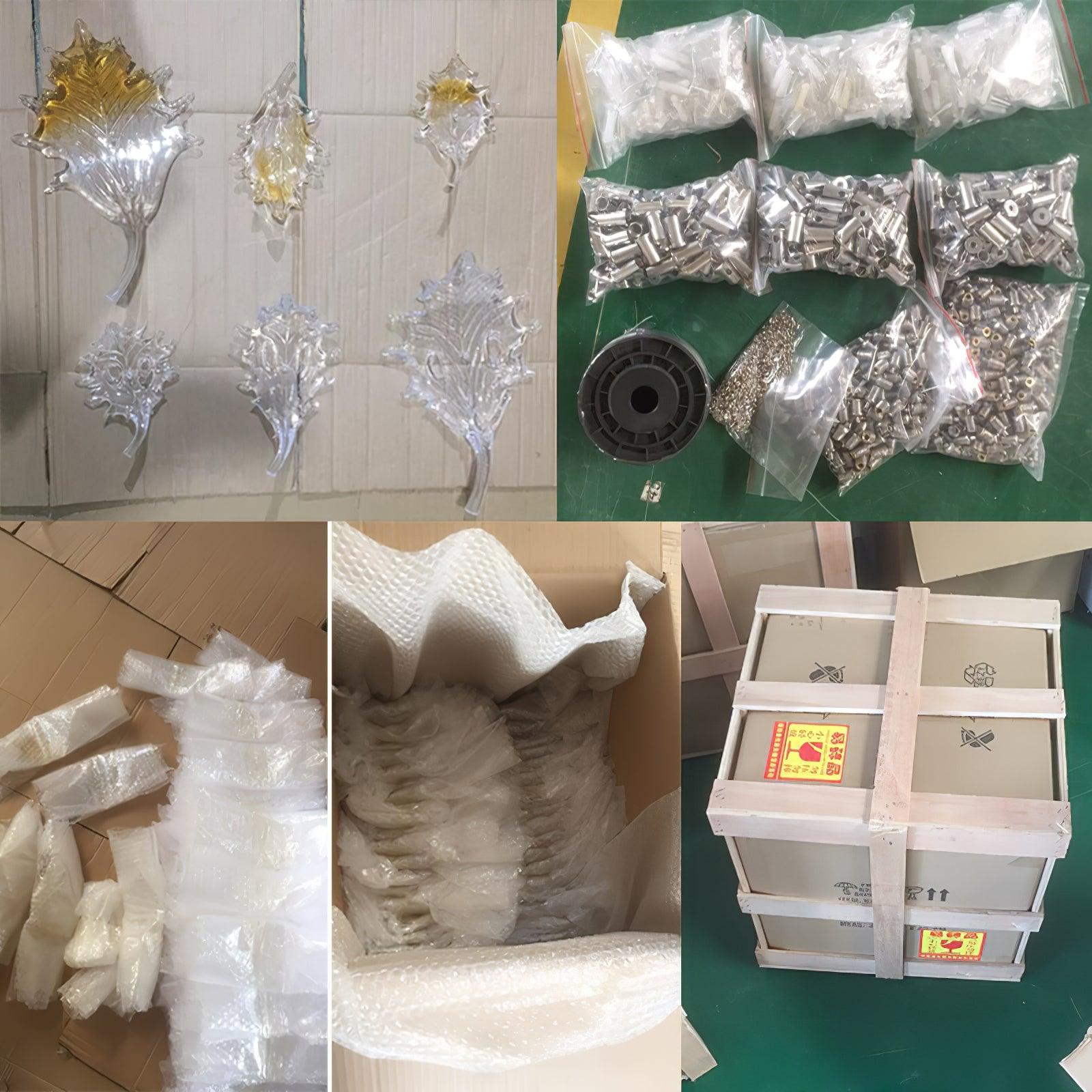 Aetherial Glass Leaf Chandelier - Blowlighting