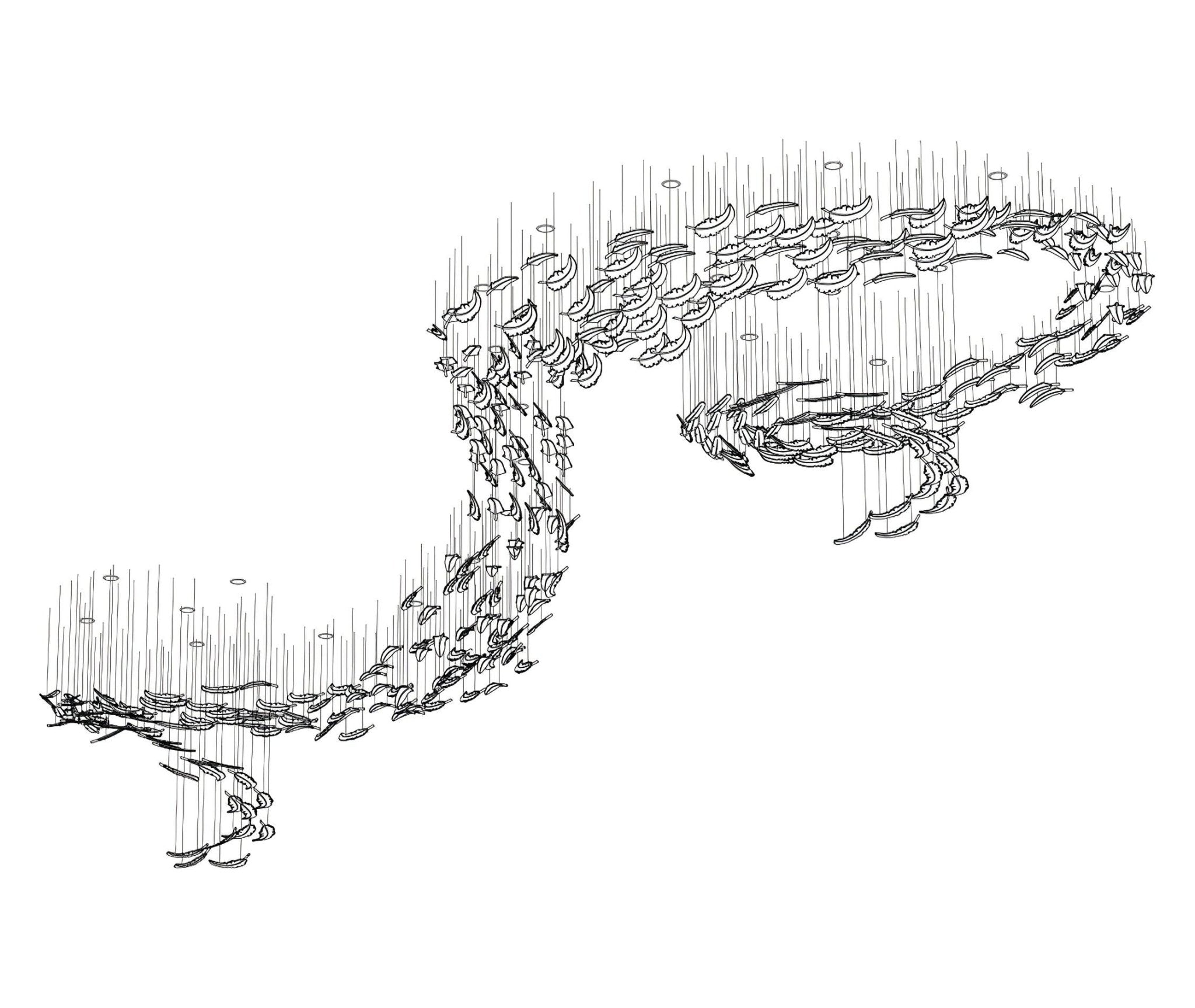 Aetherial Glass Leaf Chandelier - Blowlighting