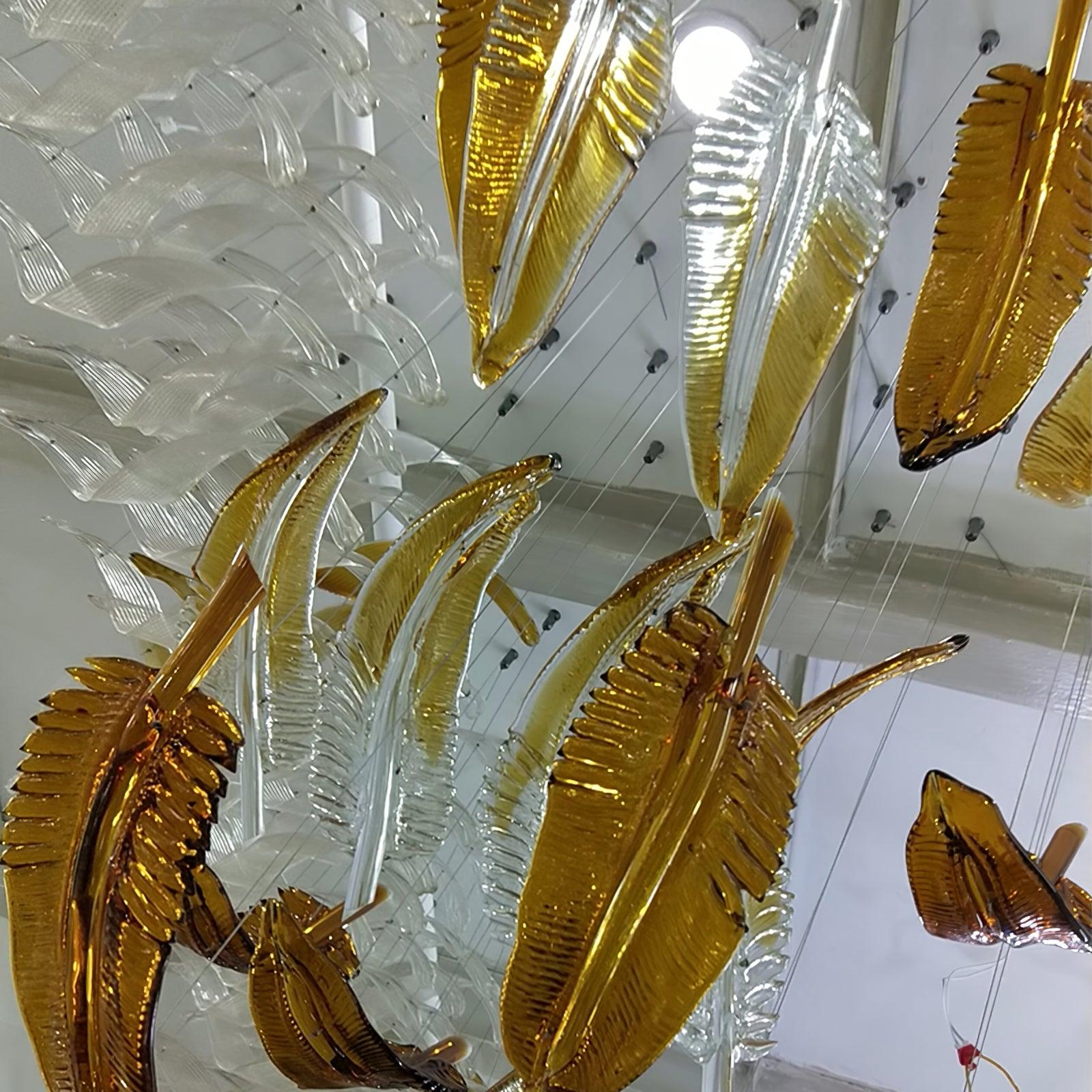 Aetherial Glass Leaf Chandelier - Blowlighting