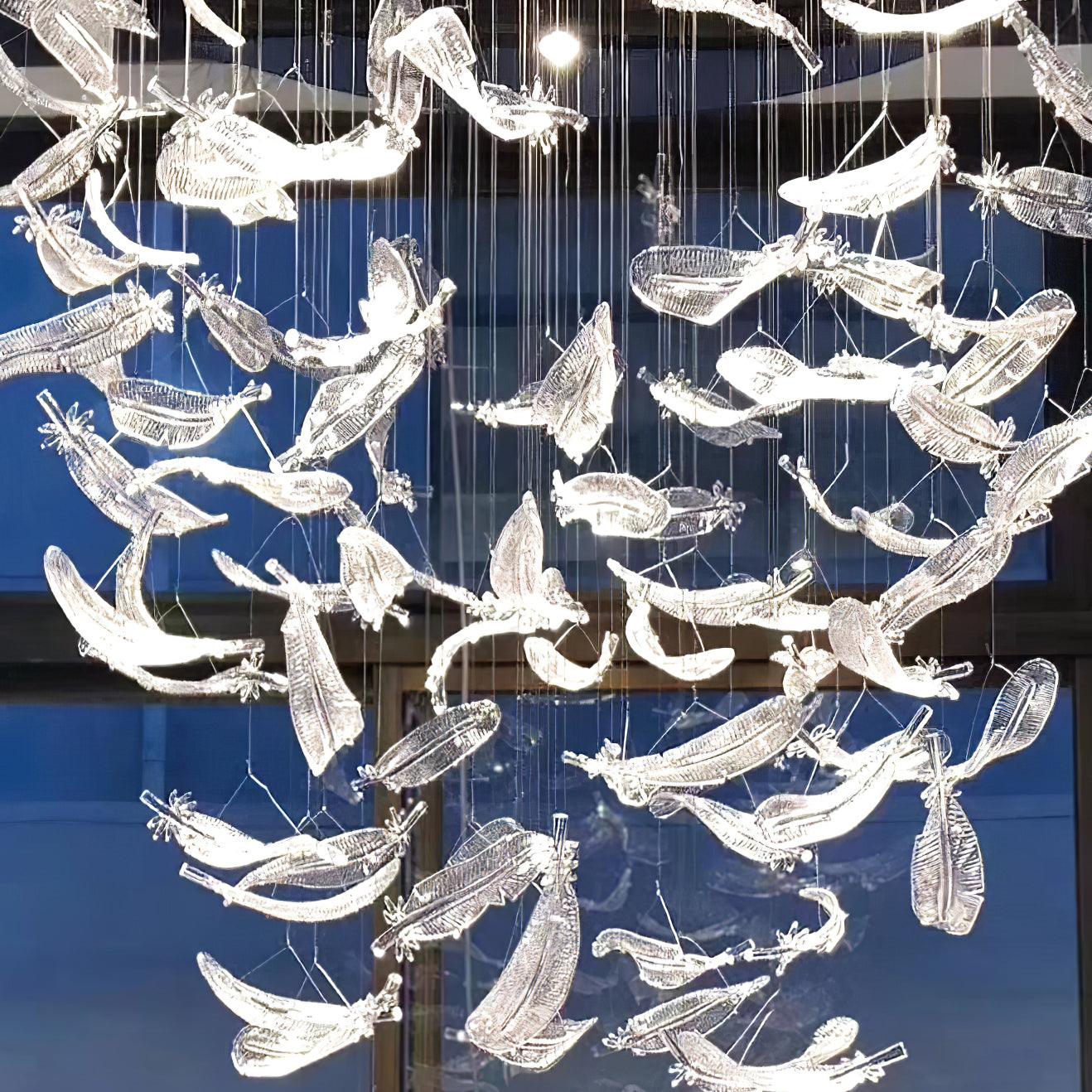 Aetherial Glass Leaf Chandelier - Blowlighting