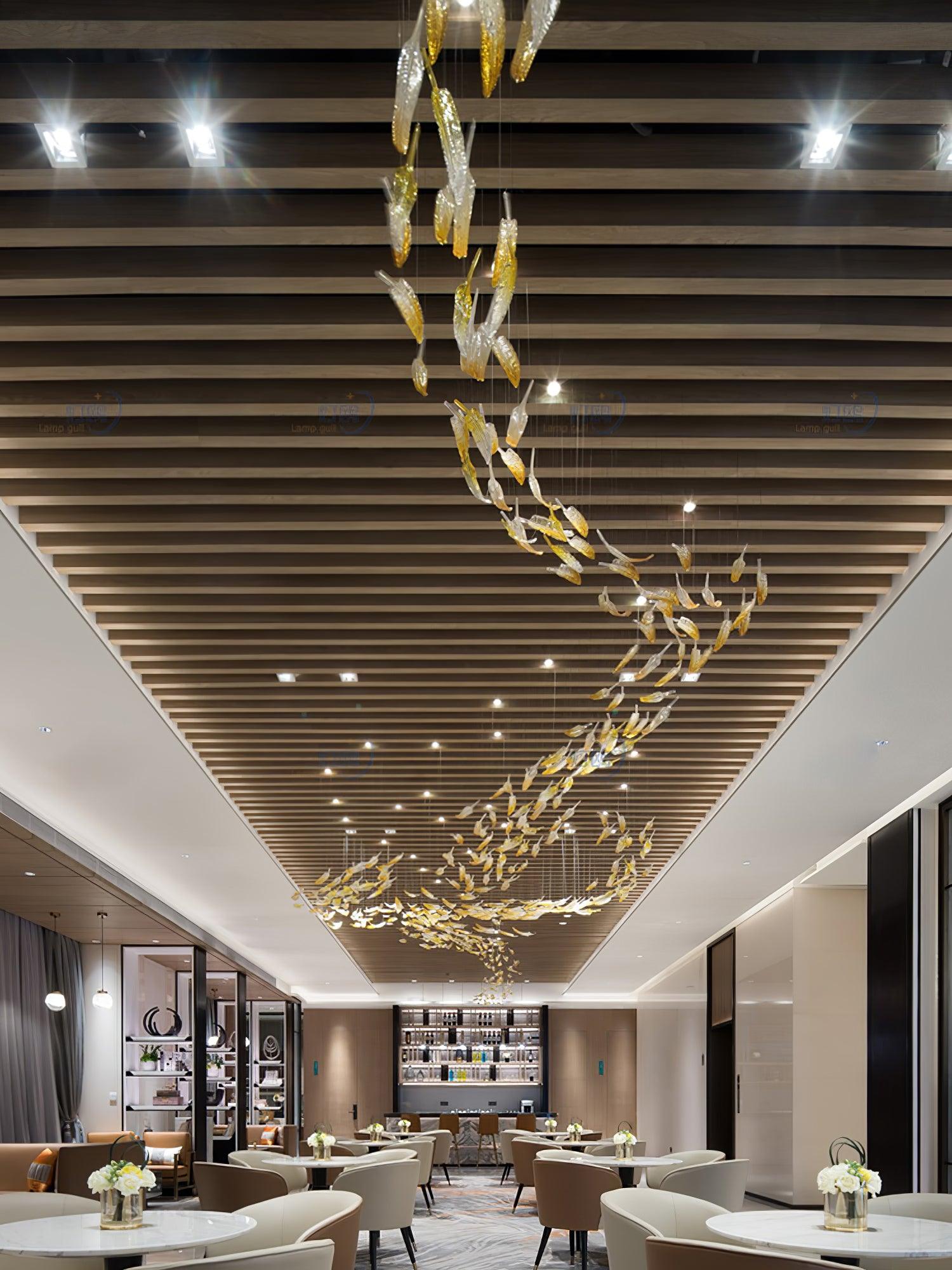 Aetherial Glass Leaf Chandelier - Blowlighting