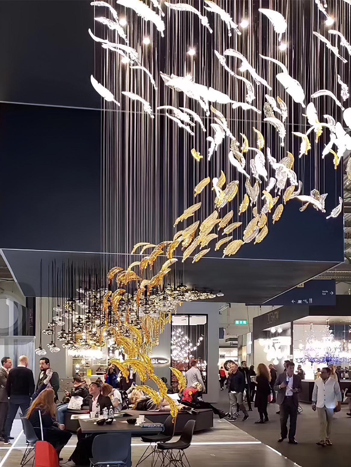 Aetherial Glass Leaf Chandelier - Blowlighting