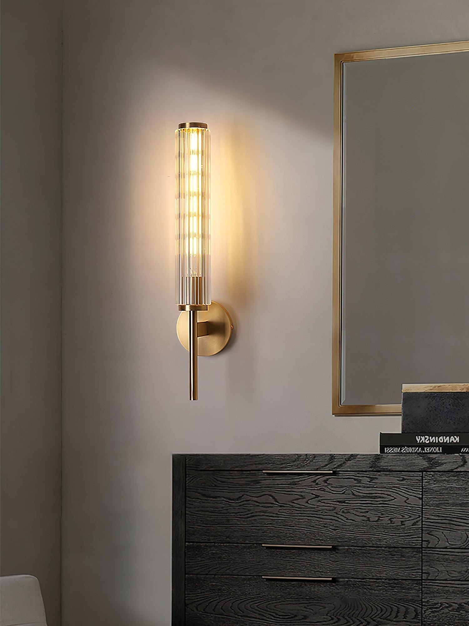 Glass Linear Brass Wall Light - Blowlighting