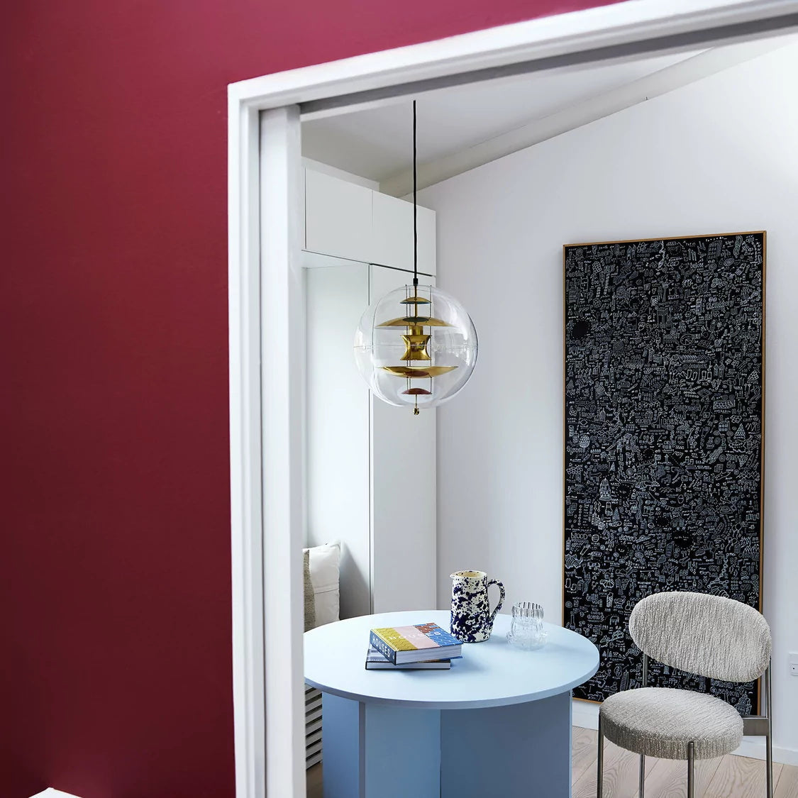 Orlaeen Individual Creativity Globe Metal Acrylic Pendant Lamp - Lamp Copper