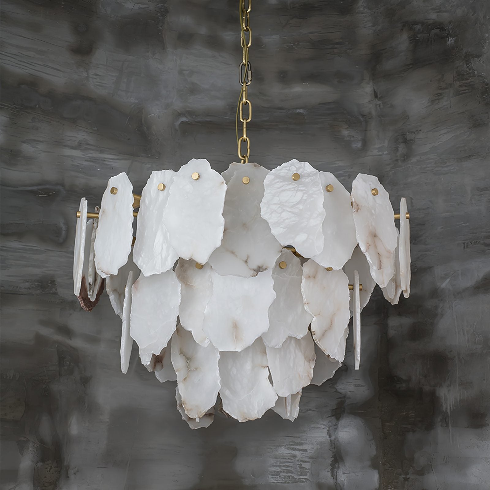Gloire Individual Creativity Brass Alabaster Chandelier - Lamp Copper
