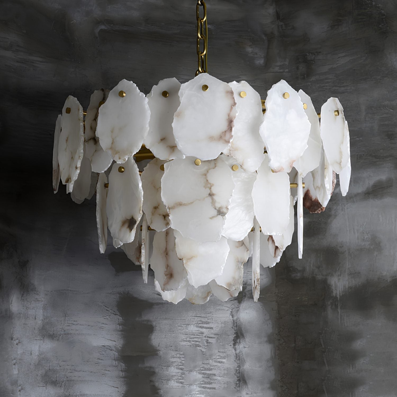Gloire Individual Creativity Brass Alabaster Chandelier - Lamp Copper