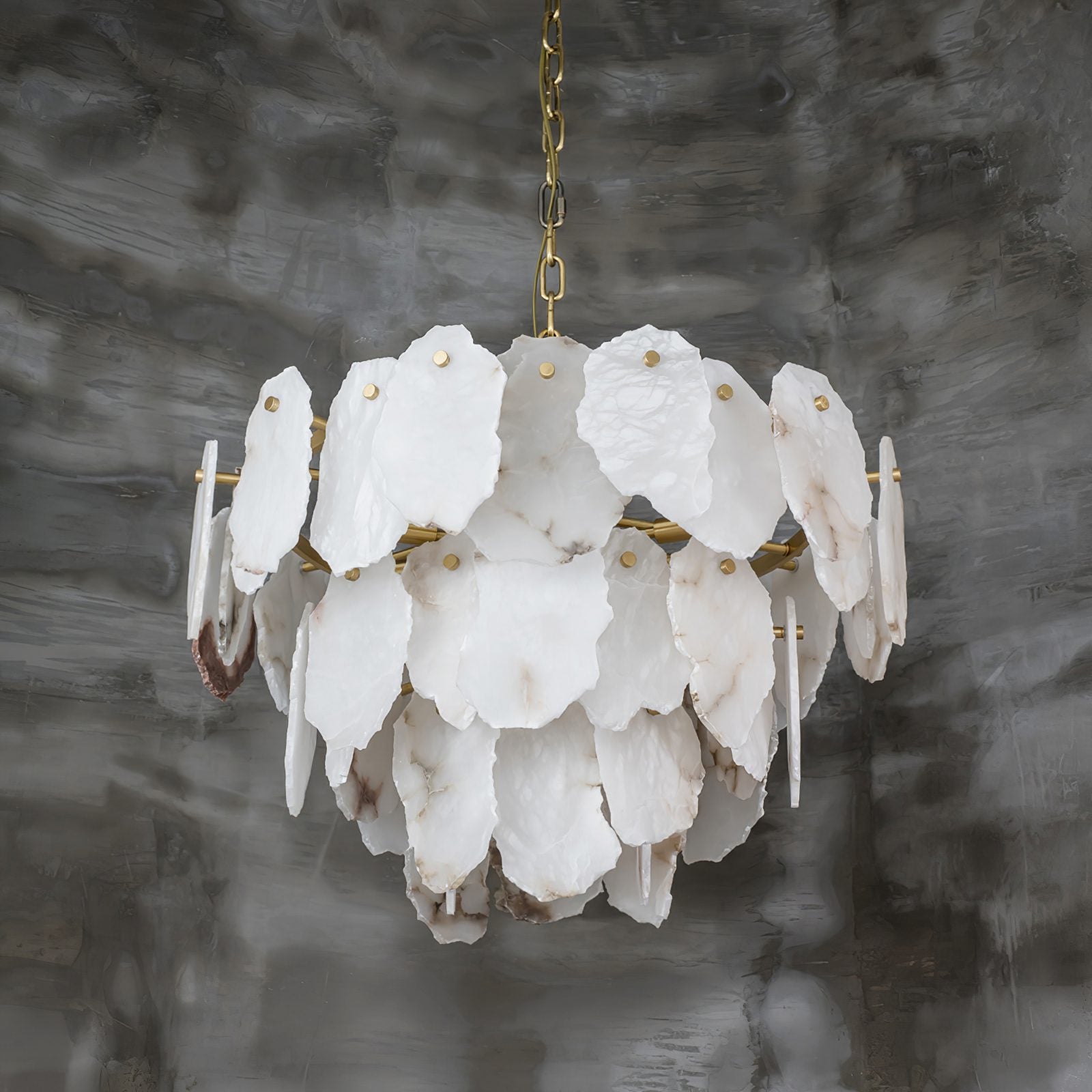 Gloire Individual Creativity Brass Alabaster Chandelier - Lamp Copper