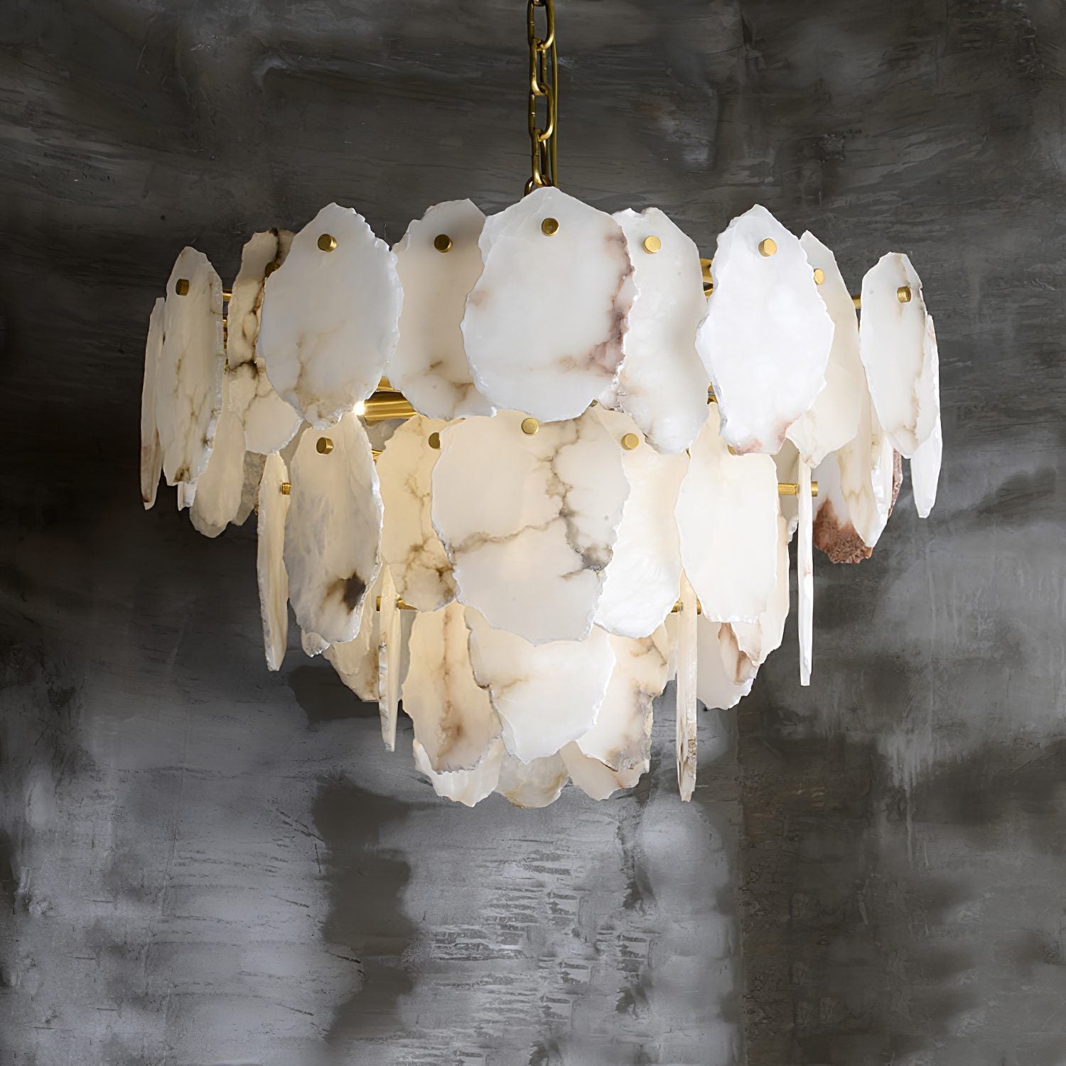 Gloire Individual Creativity Brass Alabaster Chandelier - Lamp Copper