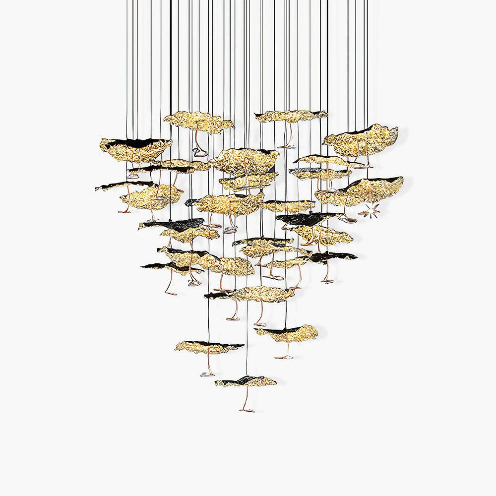 Aureate Cloud Brass Cluster Chandelier - Blowlighting