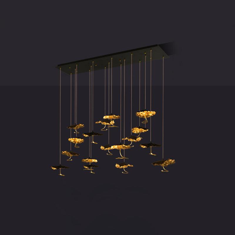 Aureate Cloud Brass Cluster Chandelier - Blowlighting