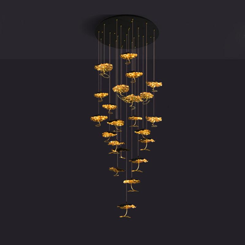 Aureate Cloud Brass Cluster Chandelier - Blowlighting
