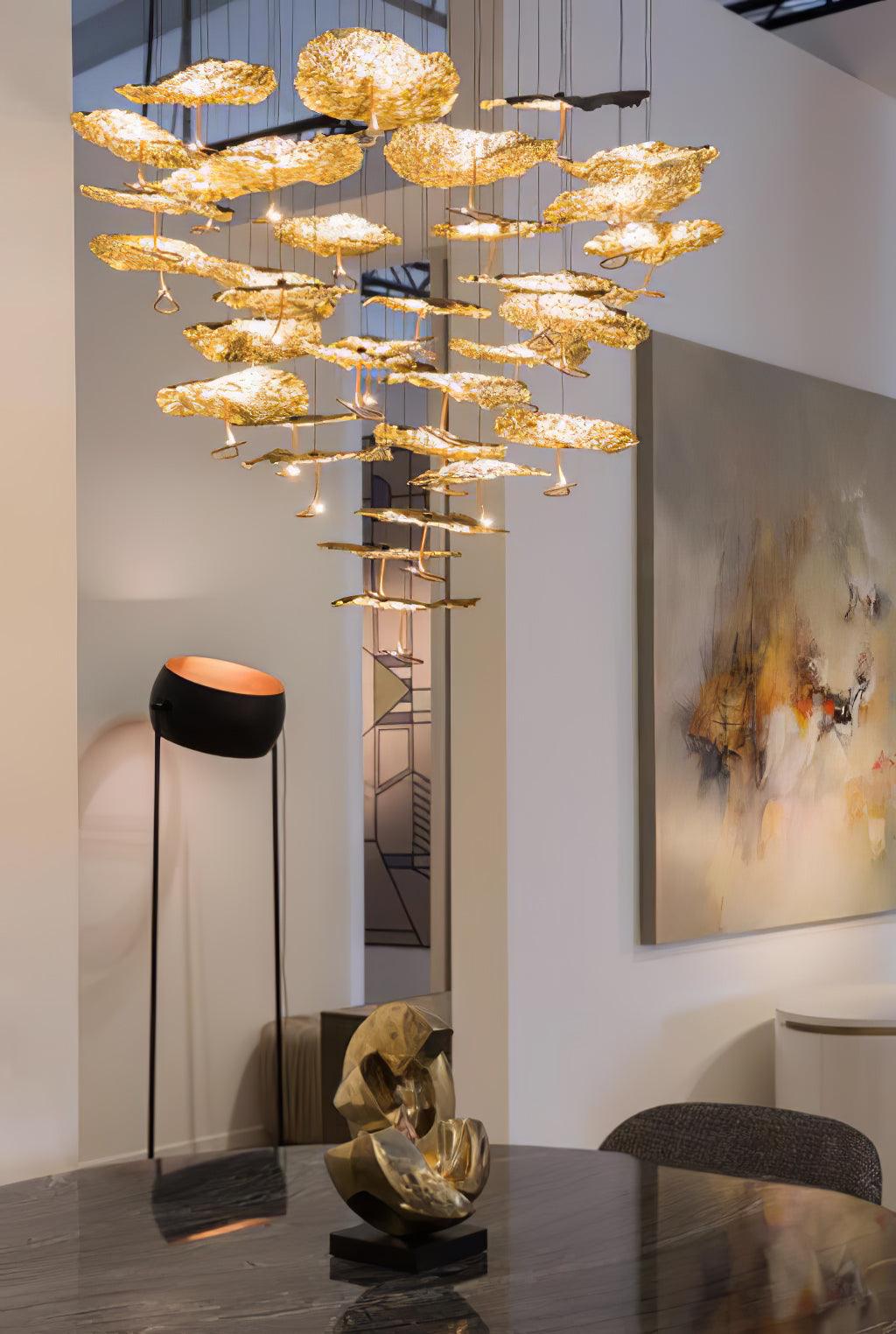 Aureate Cloud Brass Cluster Chandelier - Blowlighting