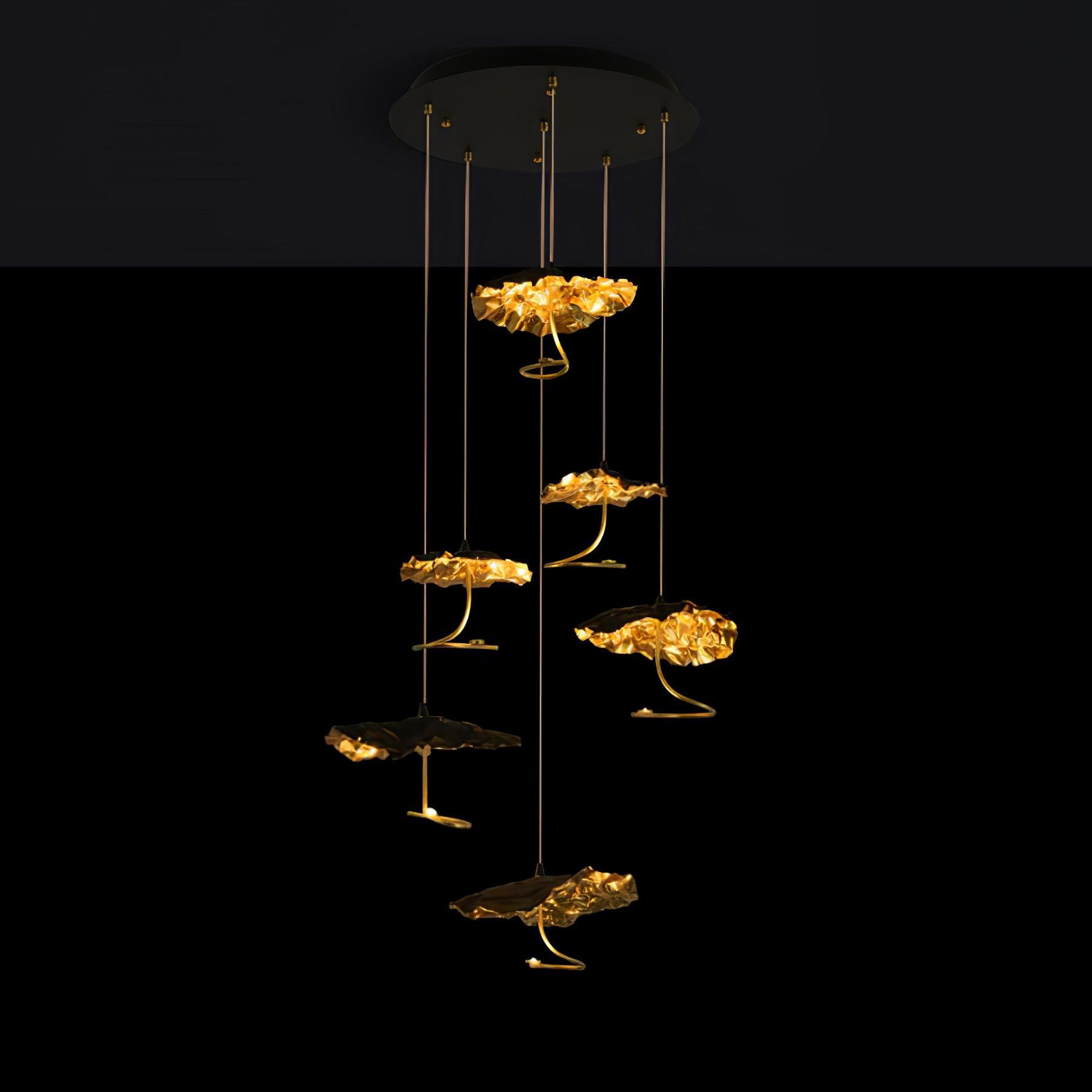Aureate Cloud Brass Cluster Chandelier - Blowlighting