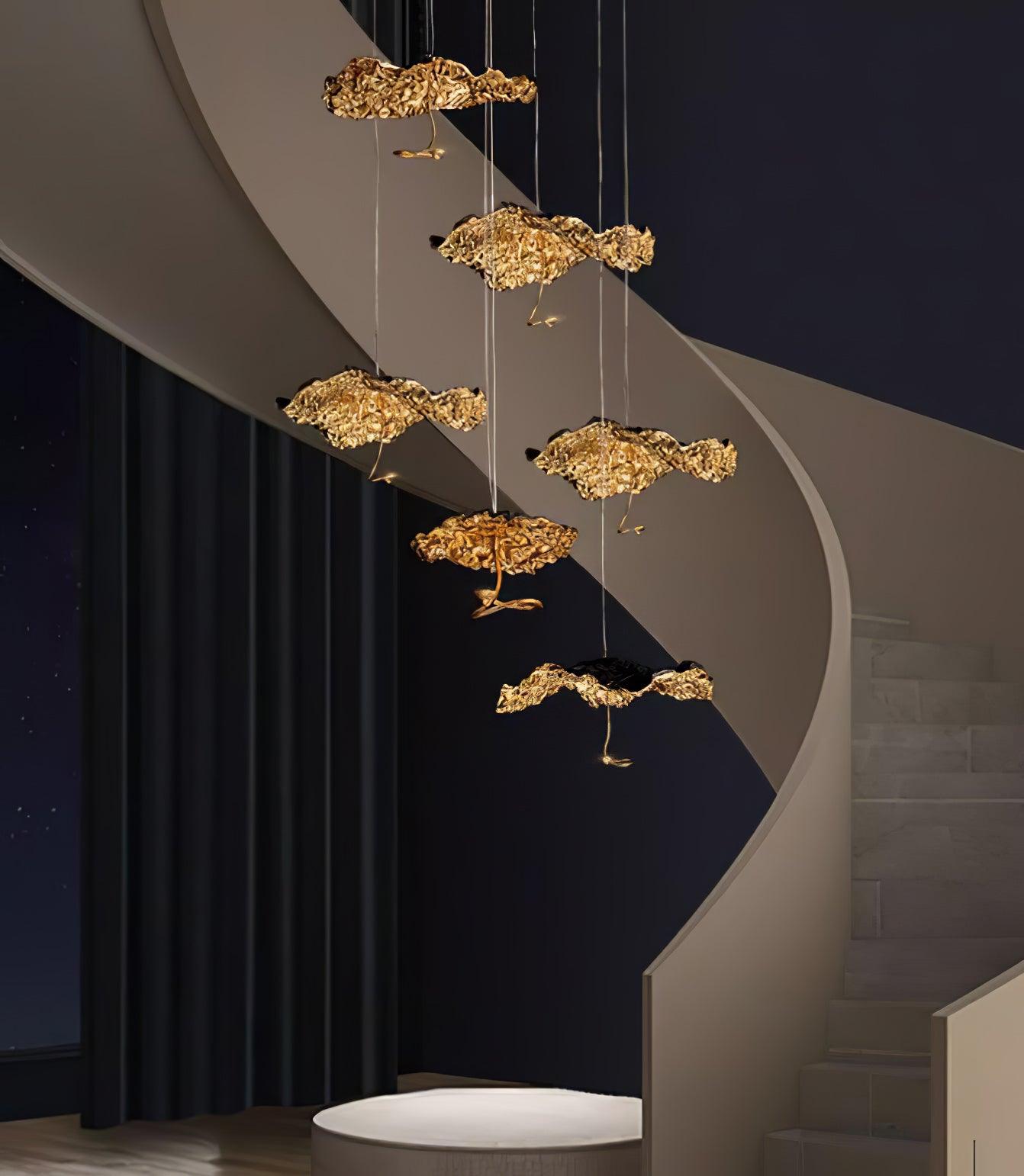 Aureate Cloud Brass Cluster Chandelier - Blowlighting