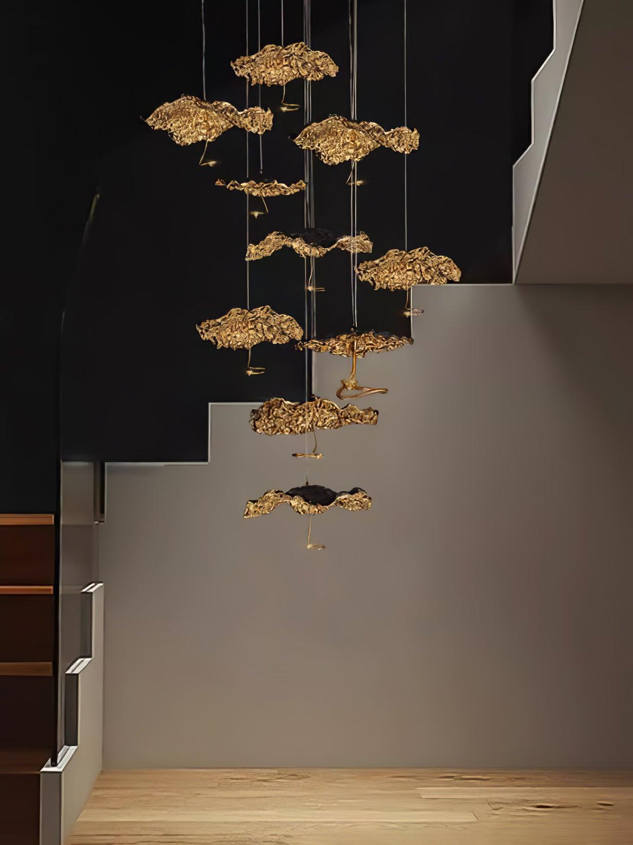 Aureate Cloud Brass Cluster Chandelier - Blowlighting