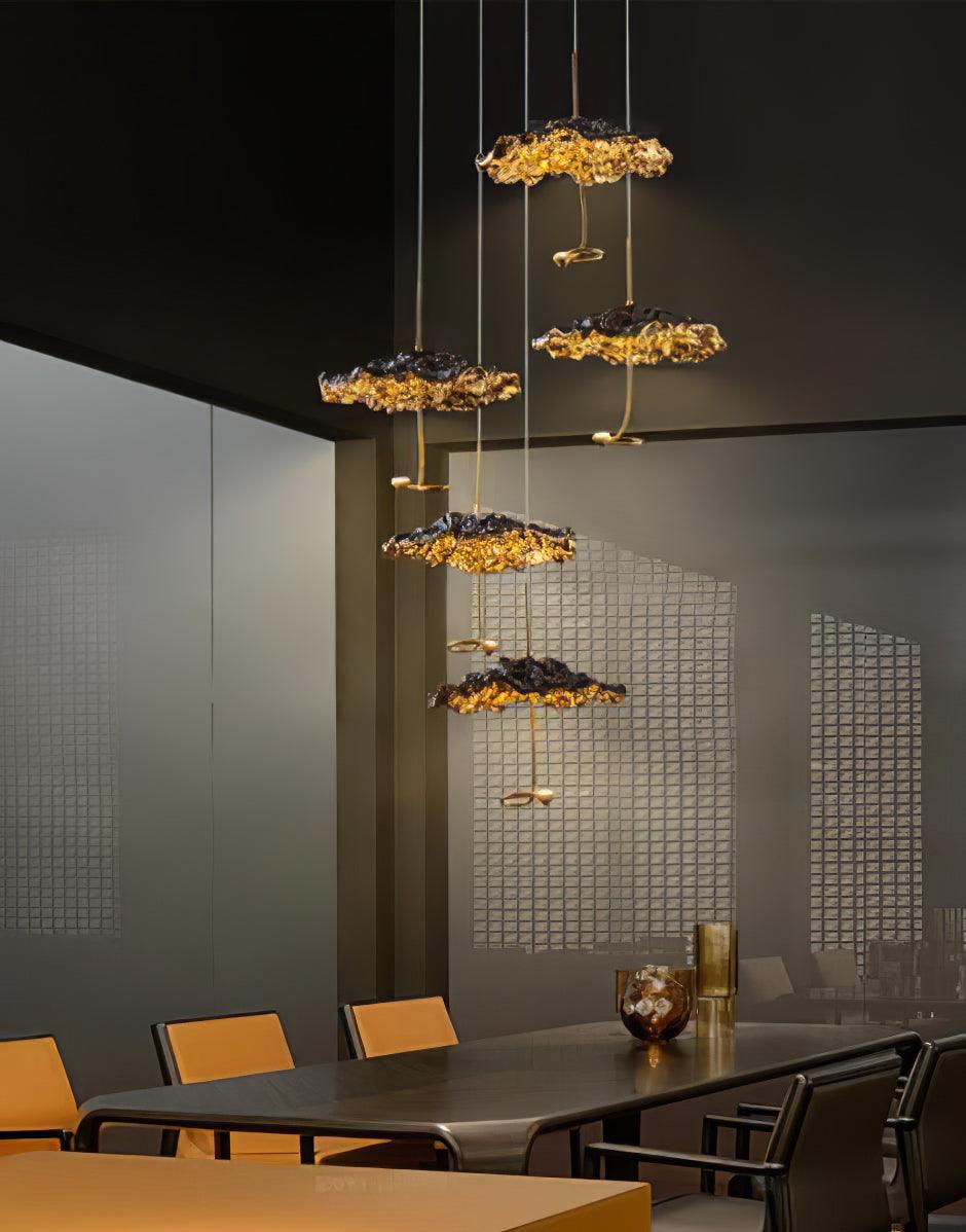 Aureate Cloud Brass Cluster Chandelier - Blowlighting