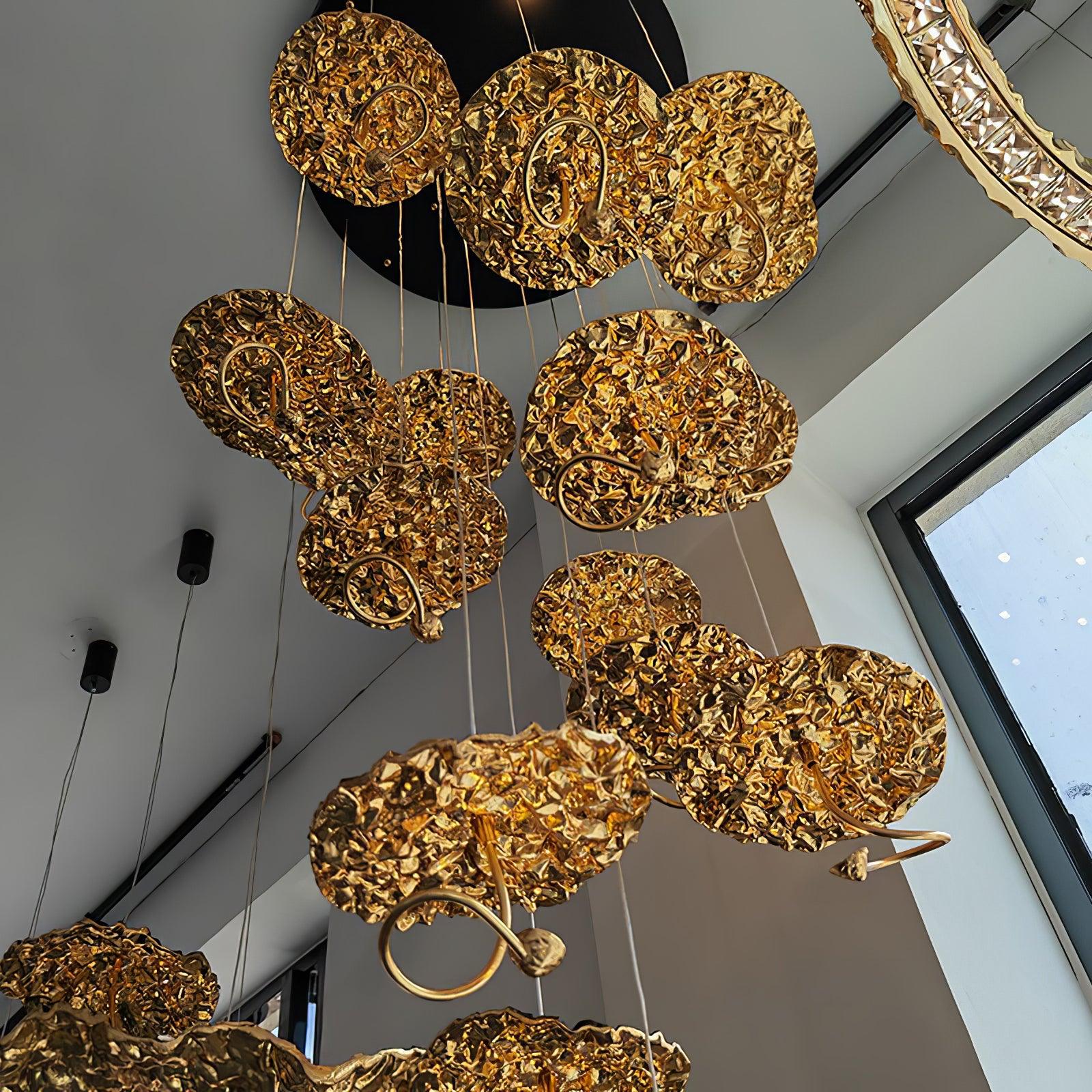 Aureate Cloud Brass Cluster Chandelier - Blowlighting