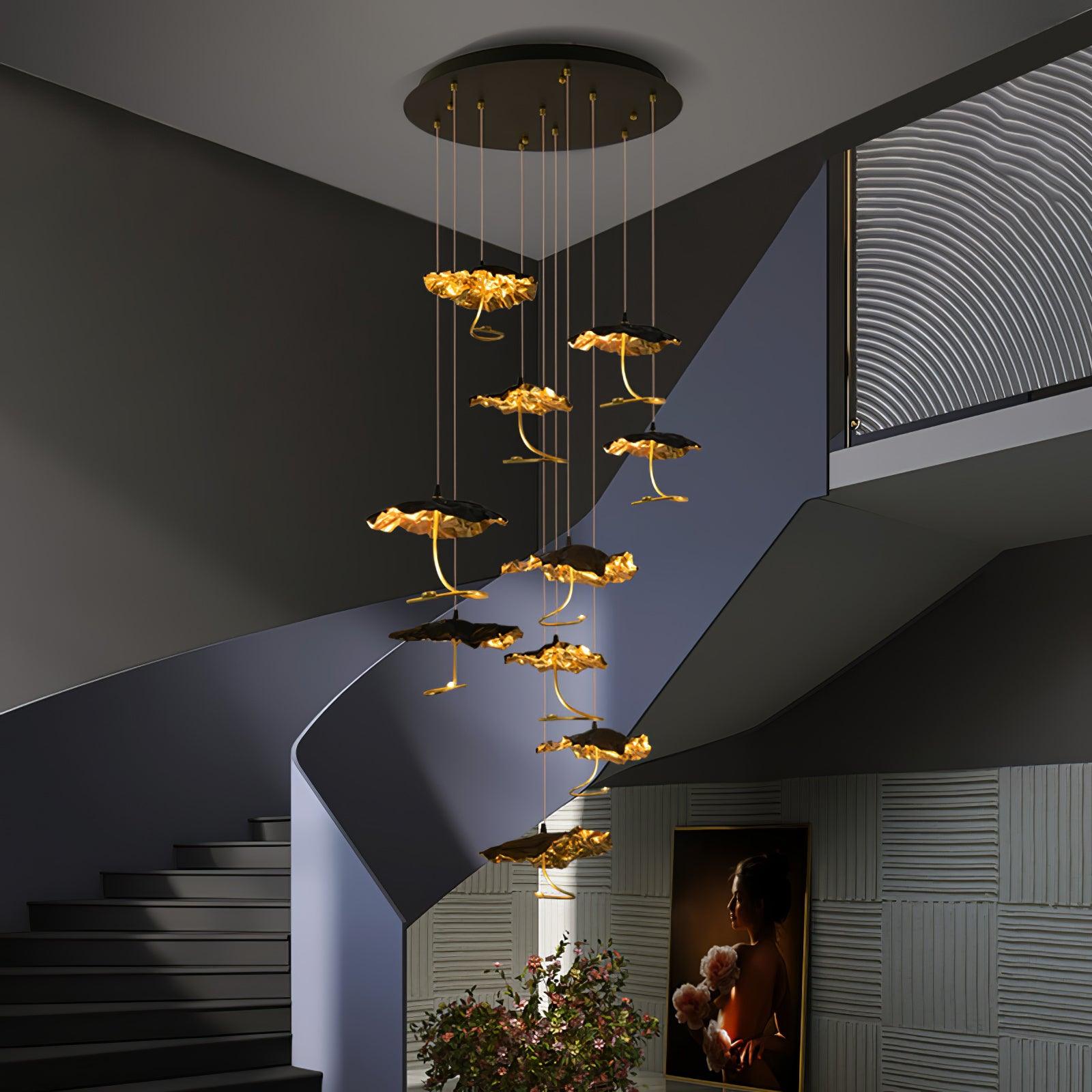 Aureate Cloud Brass Cluster Chandelier - Blowlighting