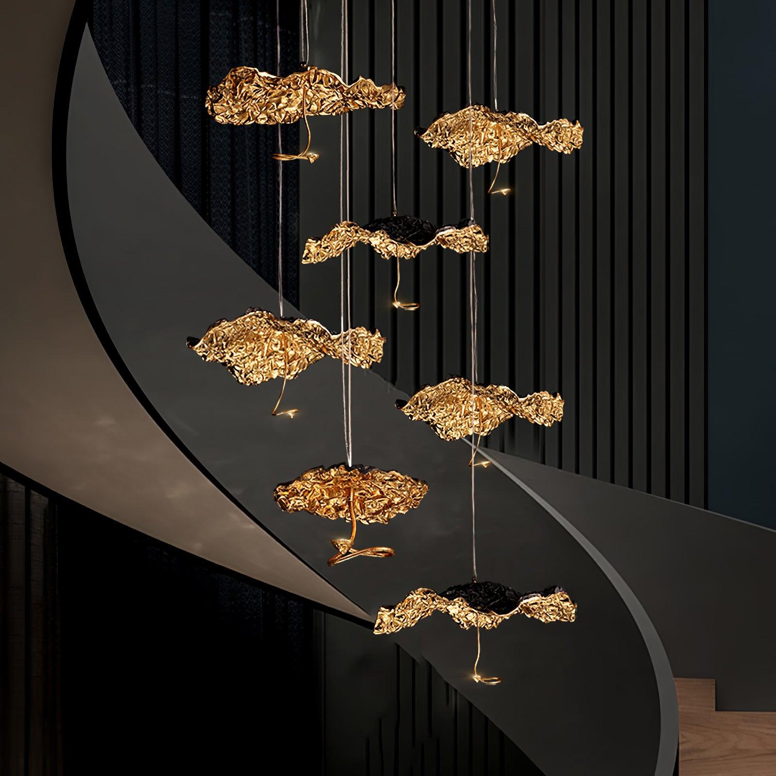 Aureate Cloud Brass Cluster Chandelier - Blowlighting